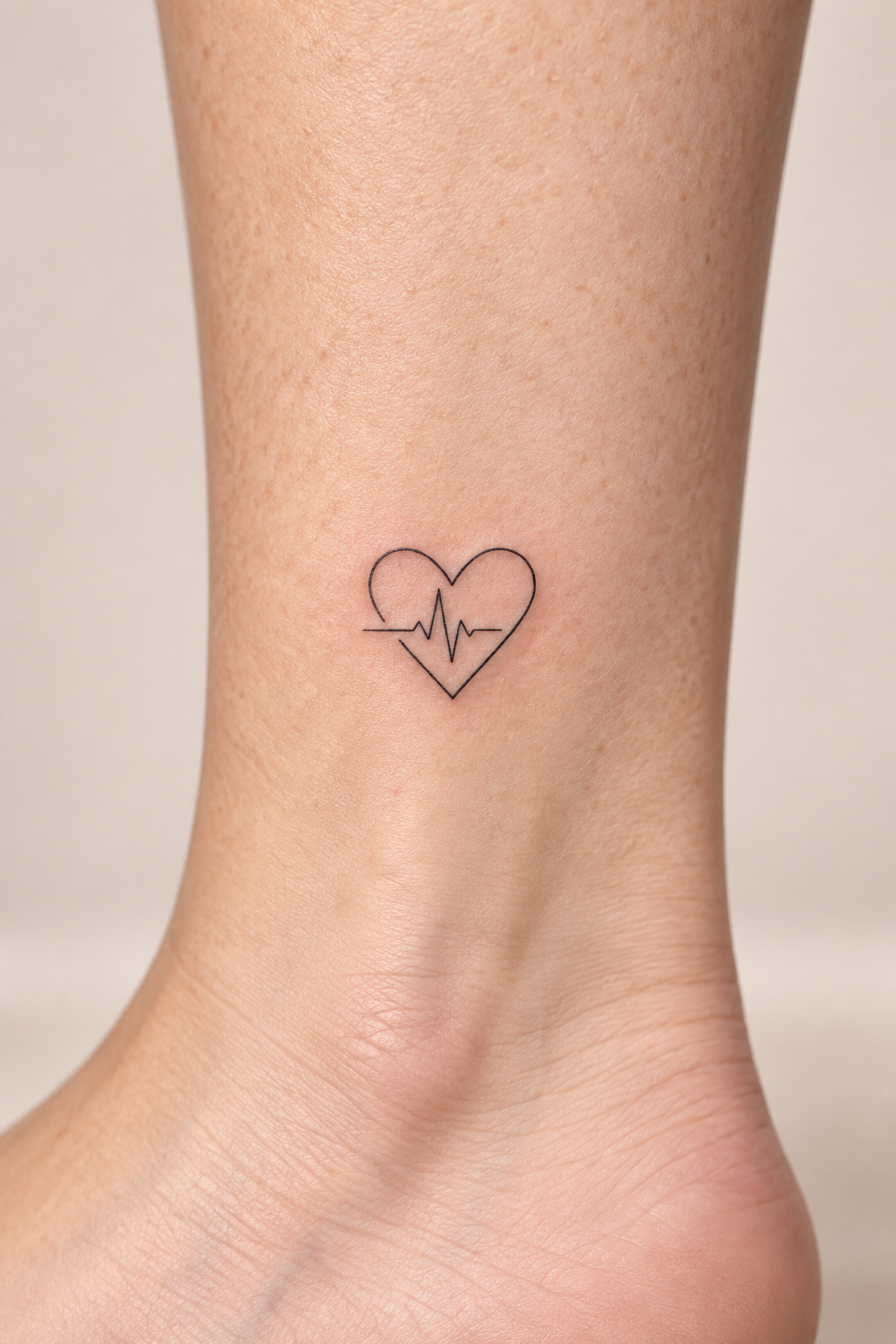 Heartbeat Line Heart small heart tattoo idea