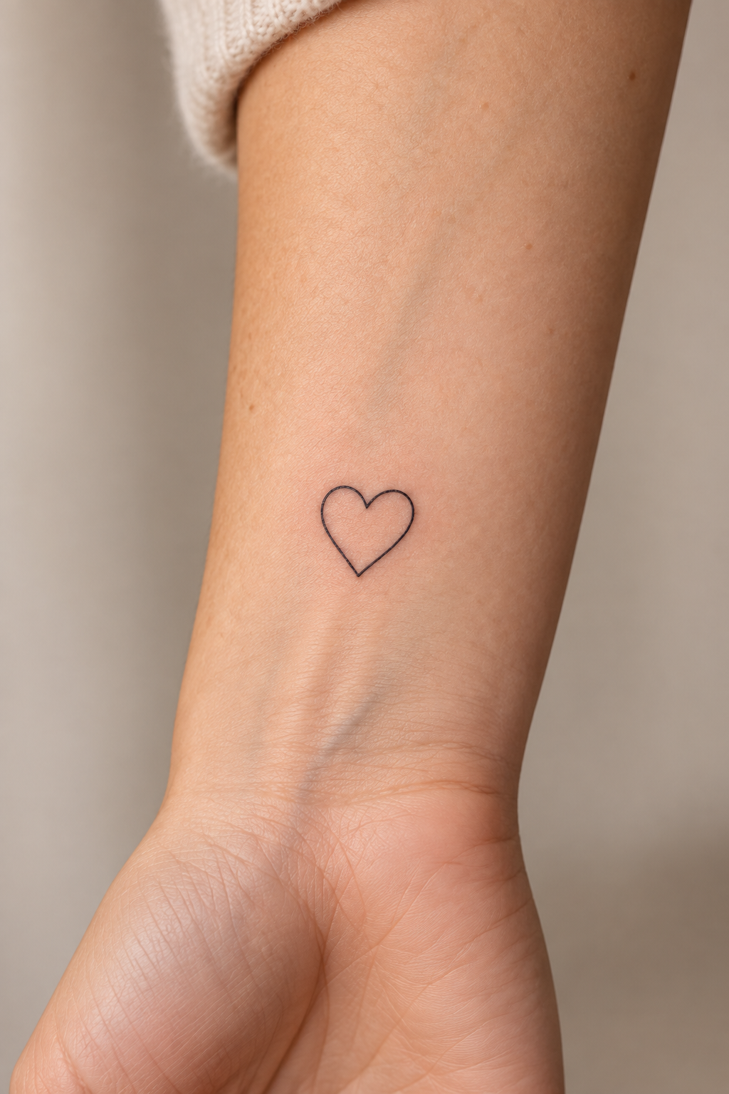 Minimalist Heart with Initials small heart tattoo idea