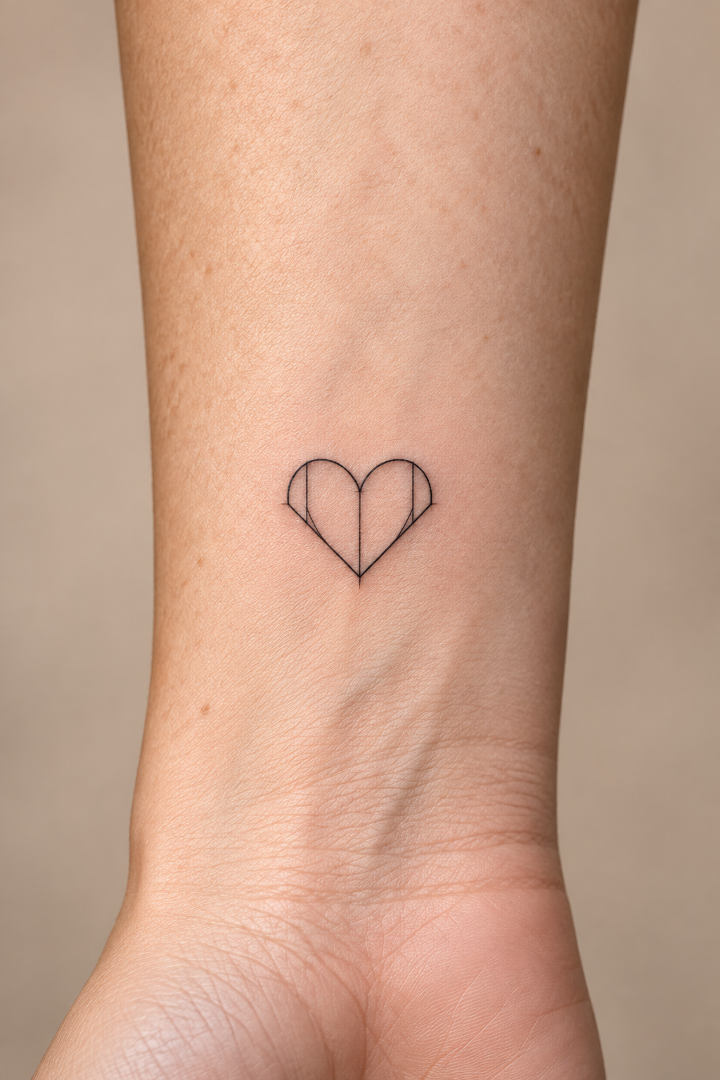 Geometric Heart Design small heart tattoo idea
