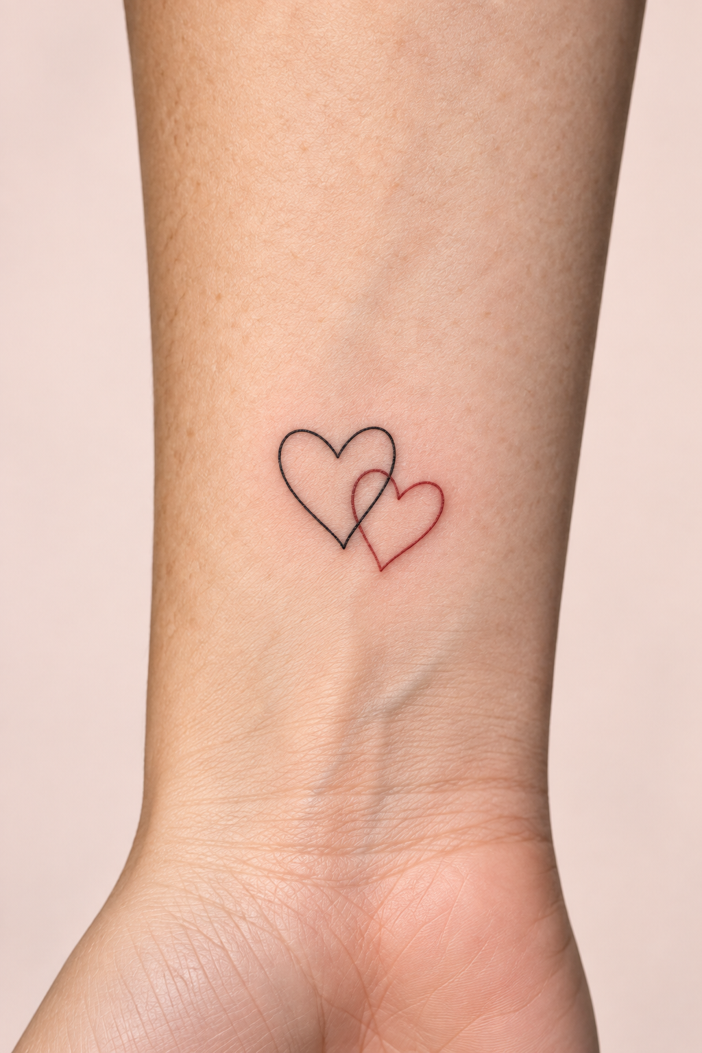 Dual Hearts Design small heart tattoo idea