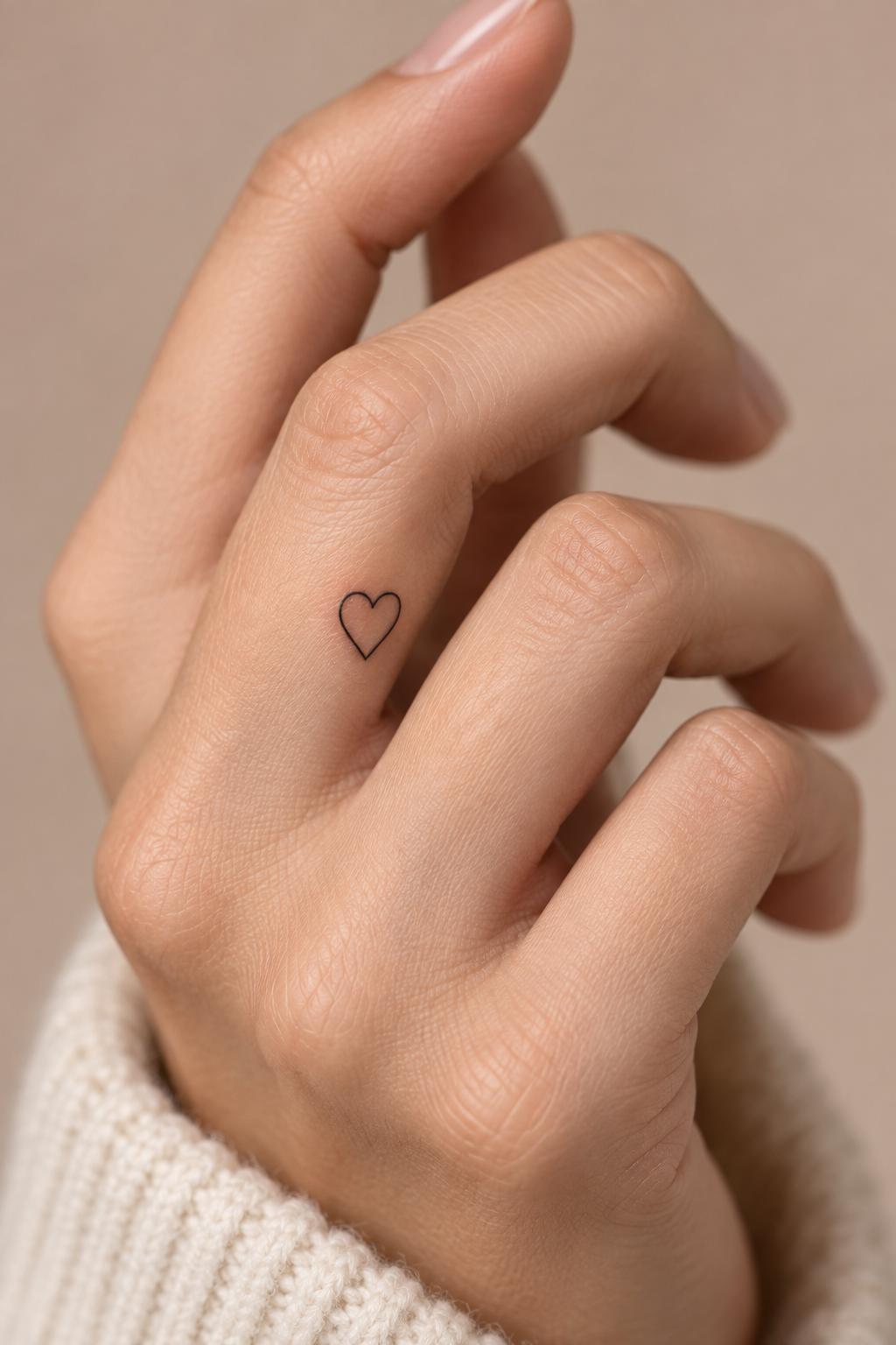 Tiny Heart on the Finger small heart tattoo idea