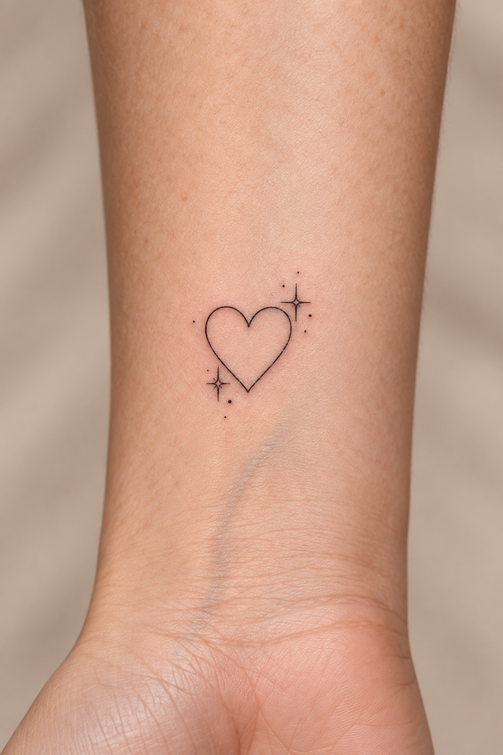 Heart with Stars small heart tattoo idea