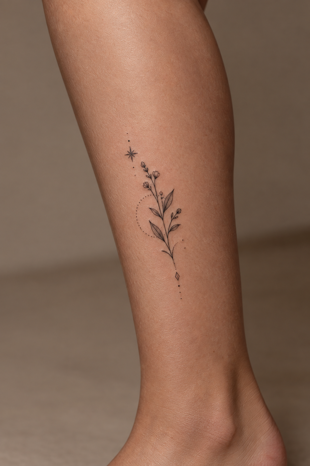 Small Script Tattoos small leg tattoo idea