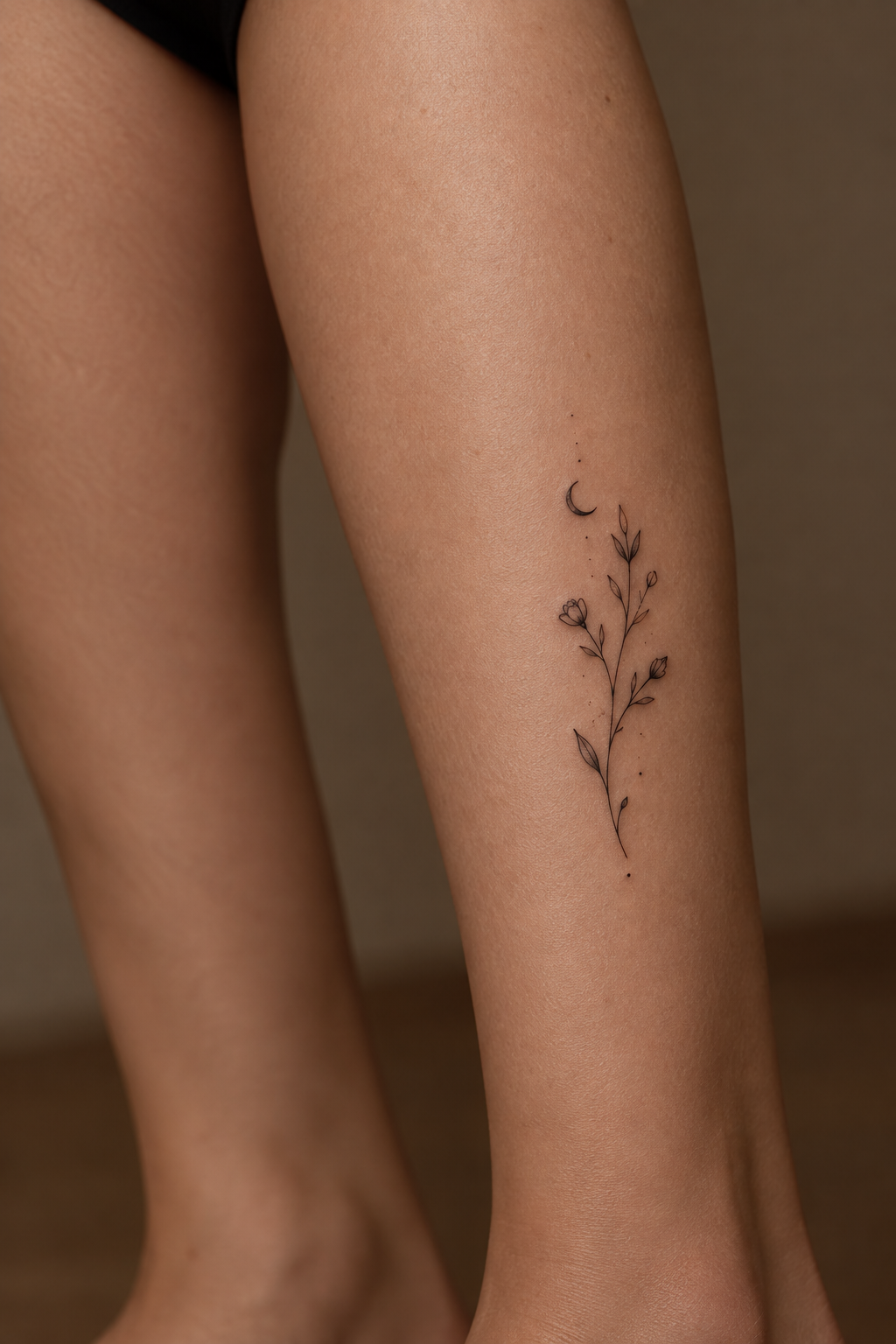 Petite Arrow Tattoos small leg tattoo idea