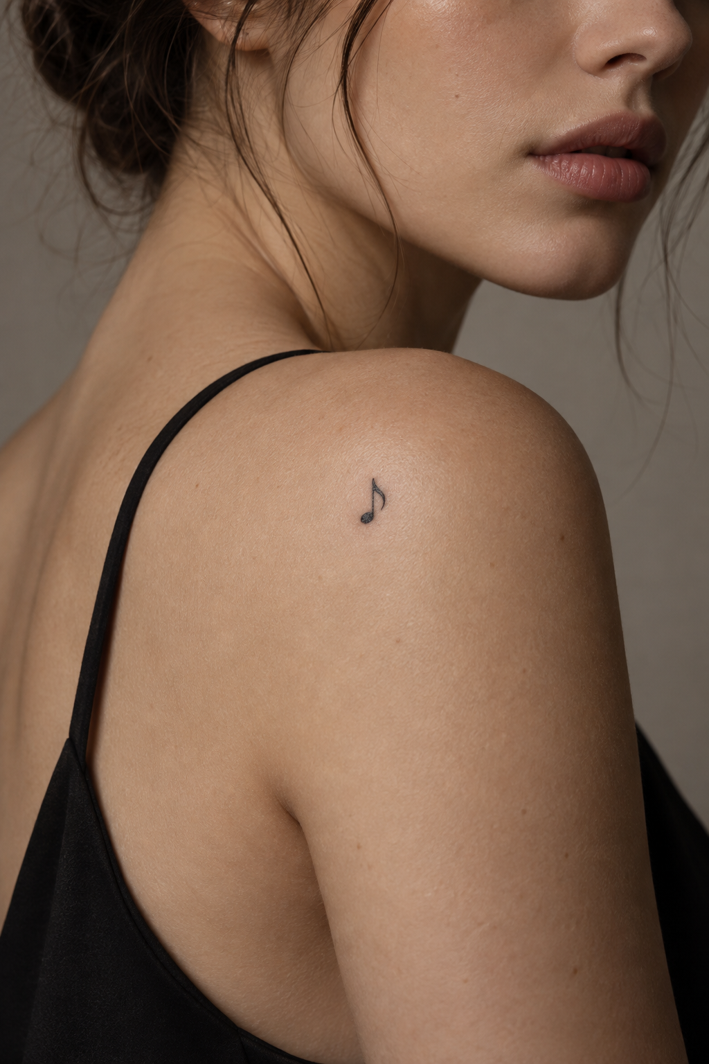 Minimalist Music Note small music tattoo idea
