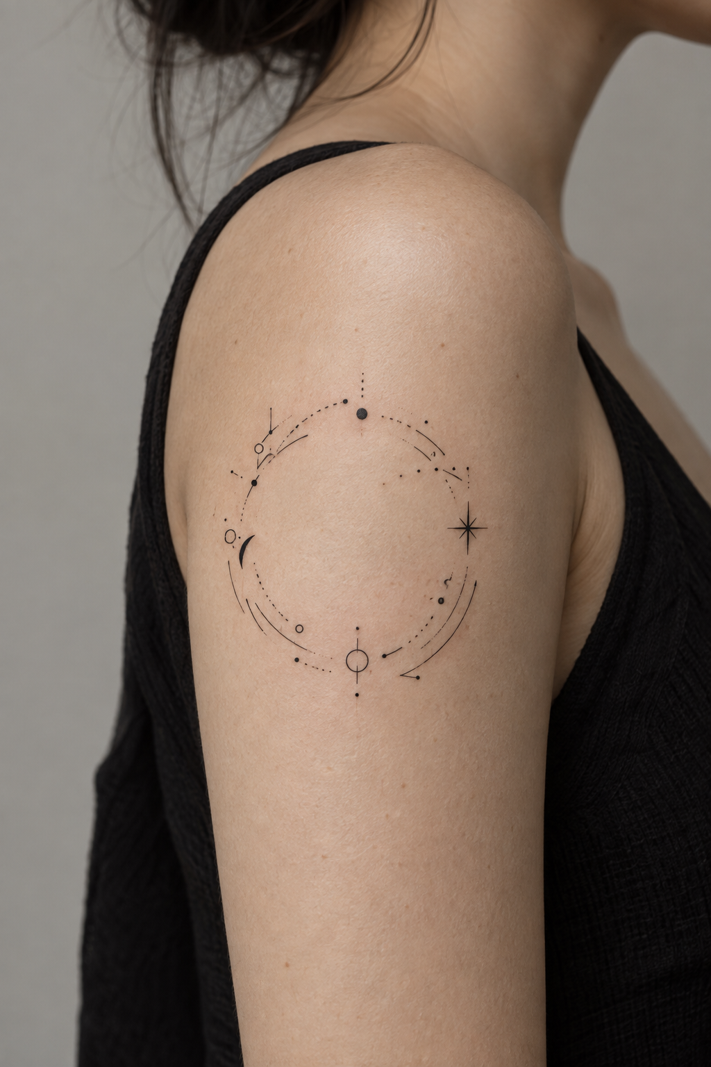 Notes in a Circle small music tattoo idea