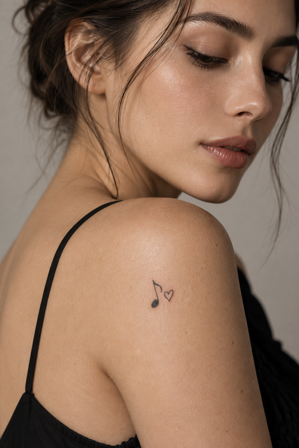 Note with a Heart small music tattoo idea