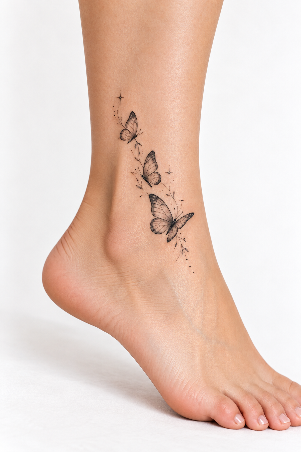 butterflies tattoo on ankle small ankle tattoo idea