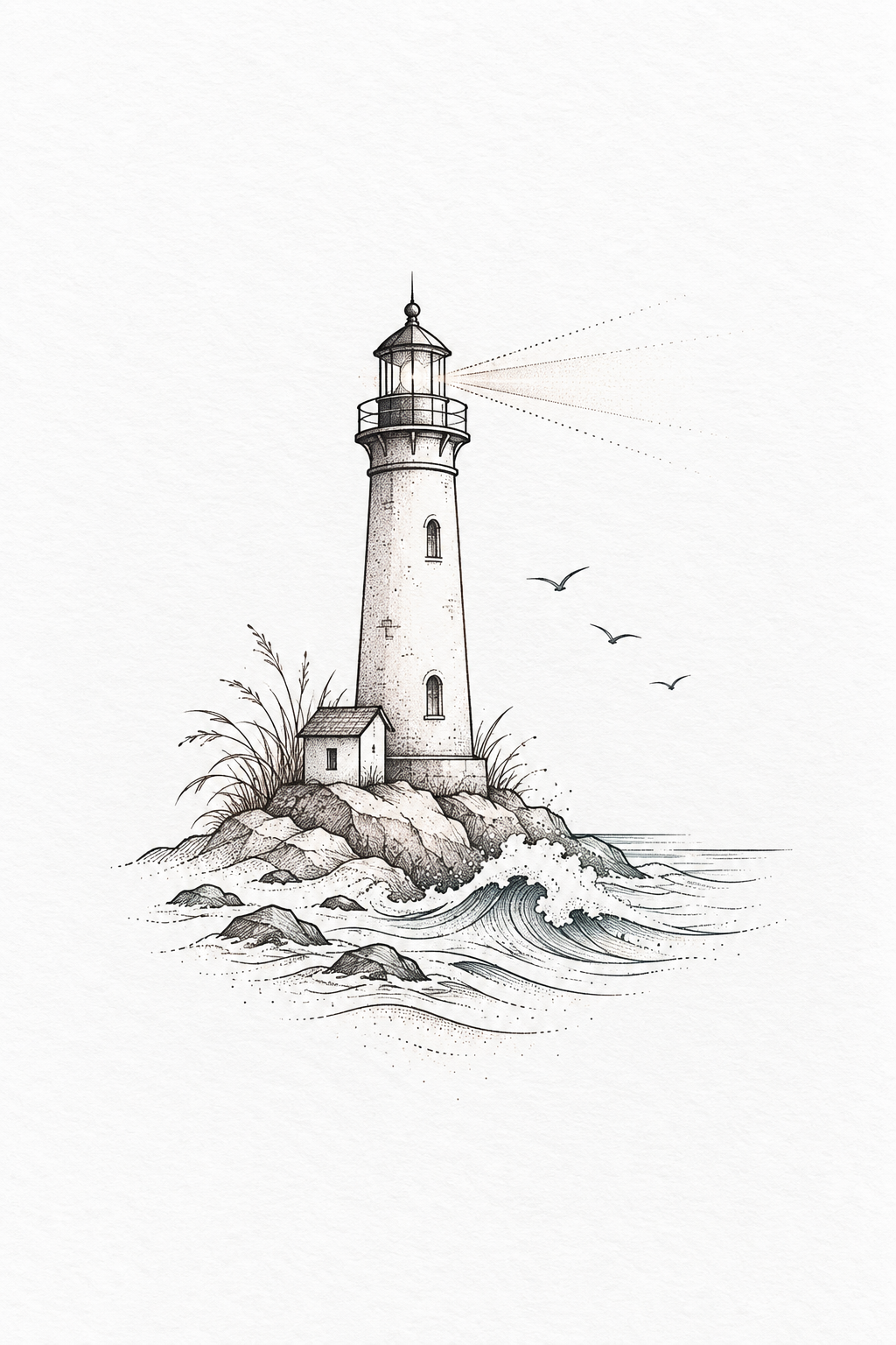 lighthouse ink art small ankle tattoo idea