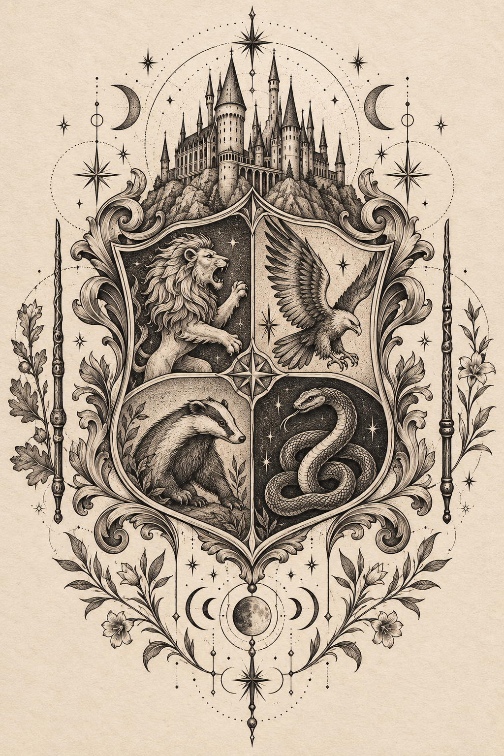 Hogwarts Crest Harry Potter tattoo idea