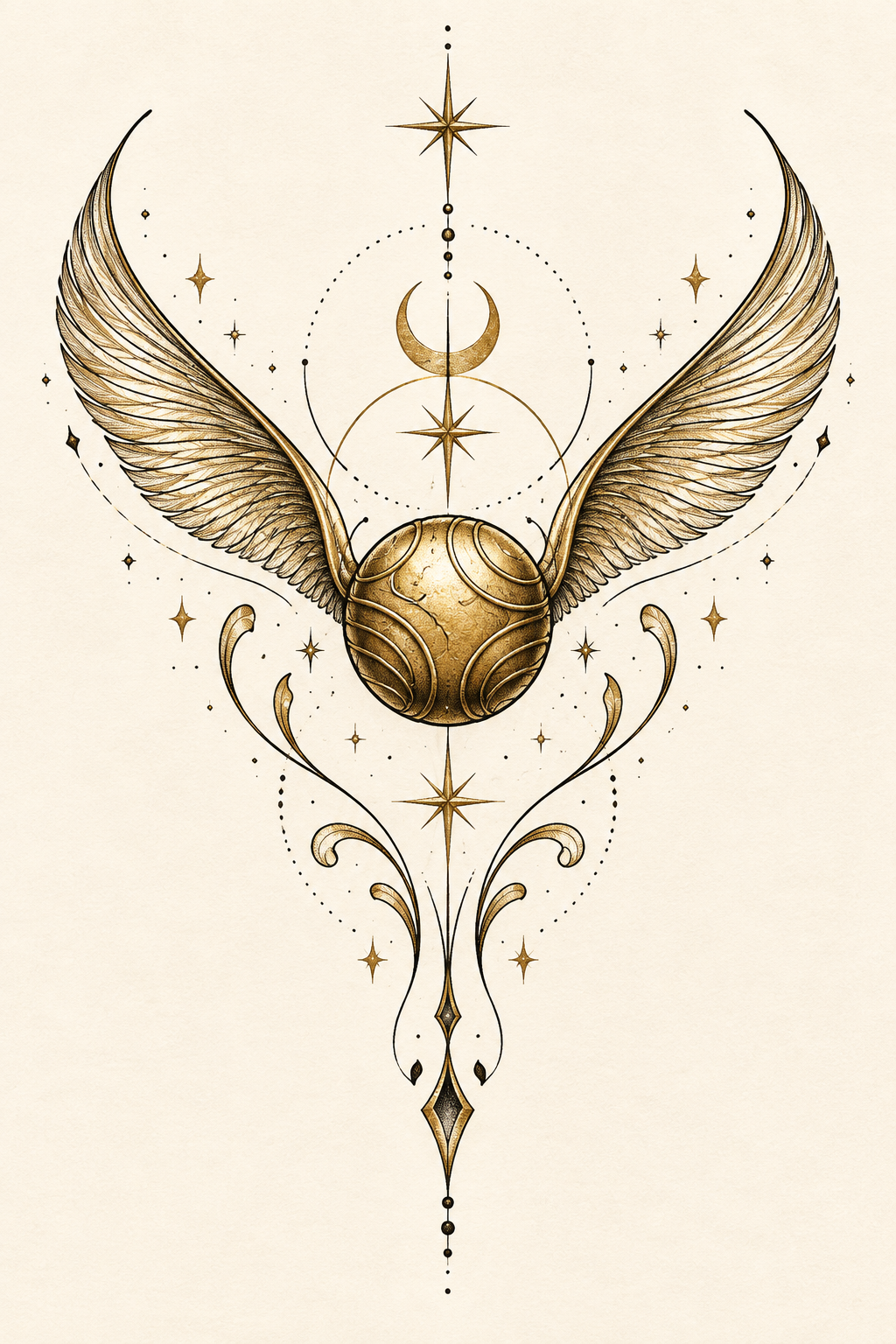 Golden Snitch Harry Potter tattoo idea