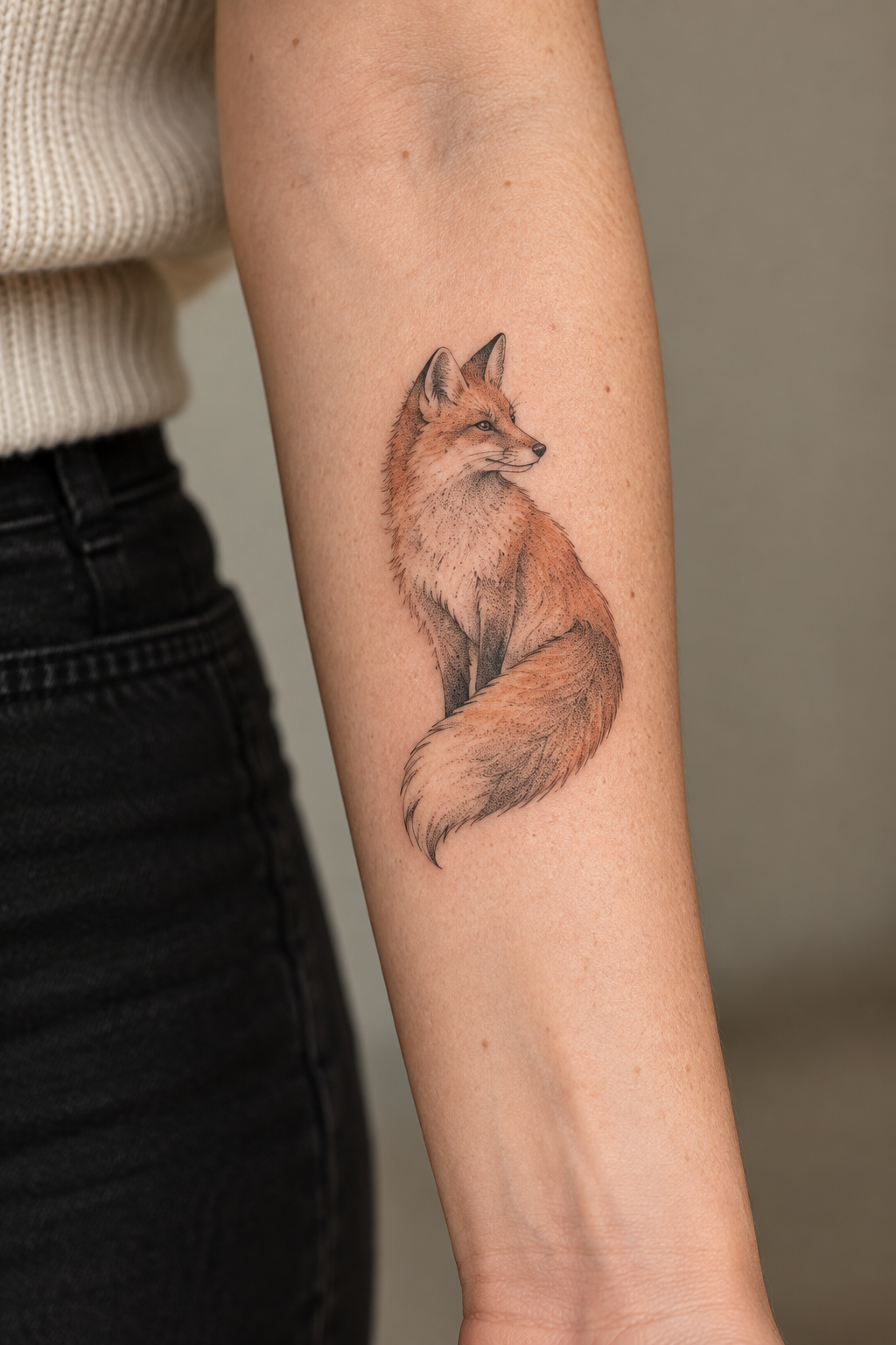 Realistic Fox Ink Idea tiny fox tattoo idea