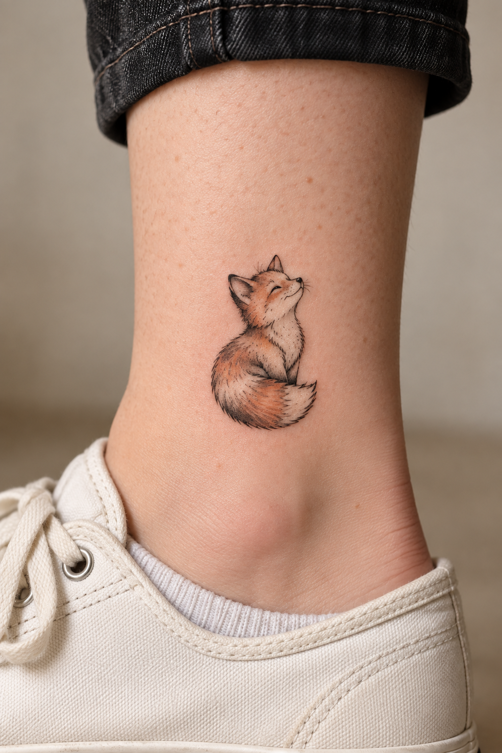 Baby Fox Tat tiny fox tattoo idea
