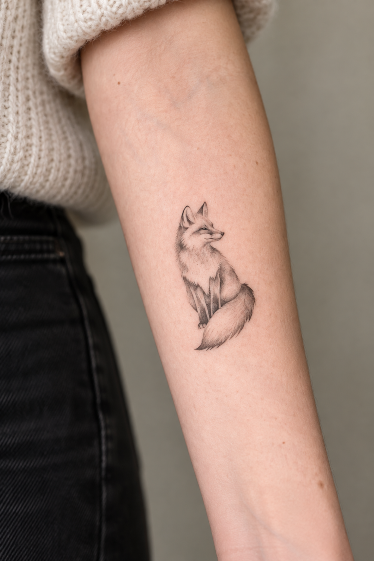 tiny fox tattoo featured concept