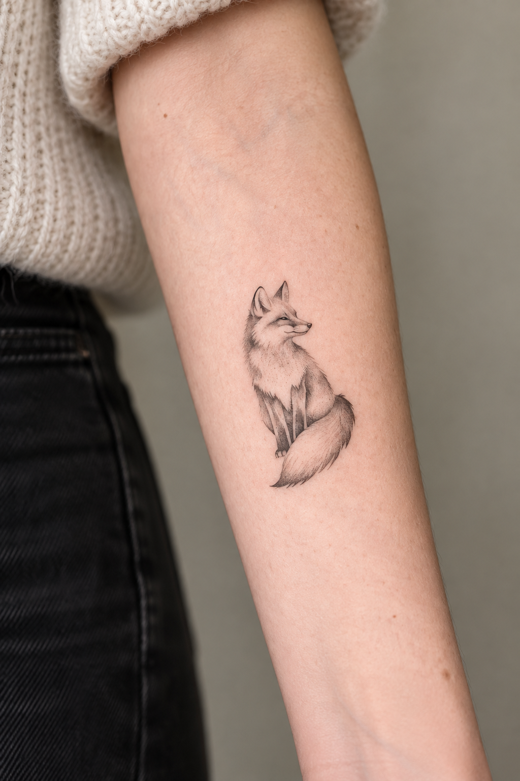 tiny fox tattoo featured concept