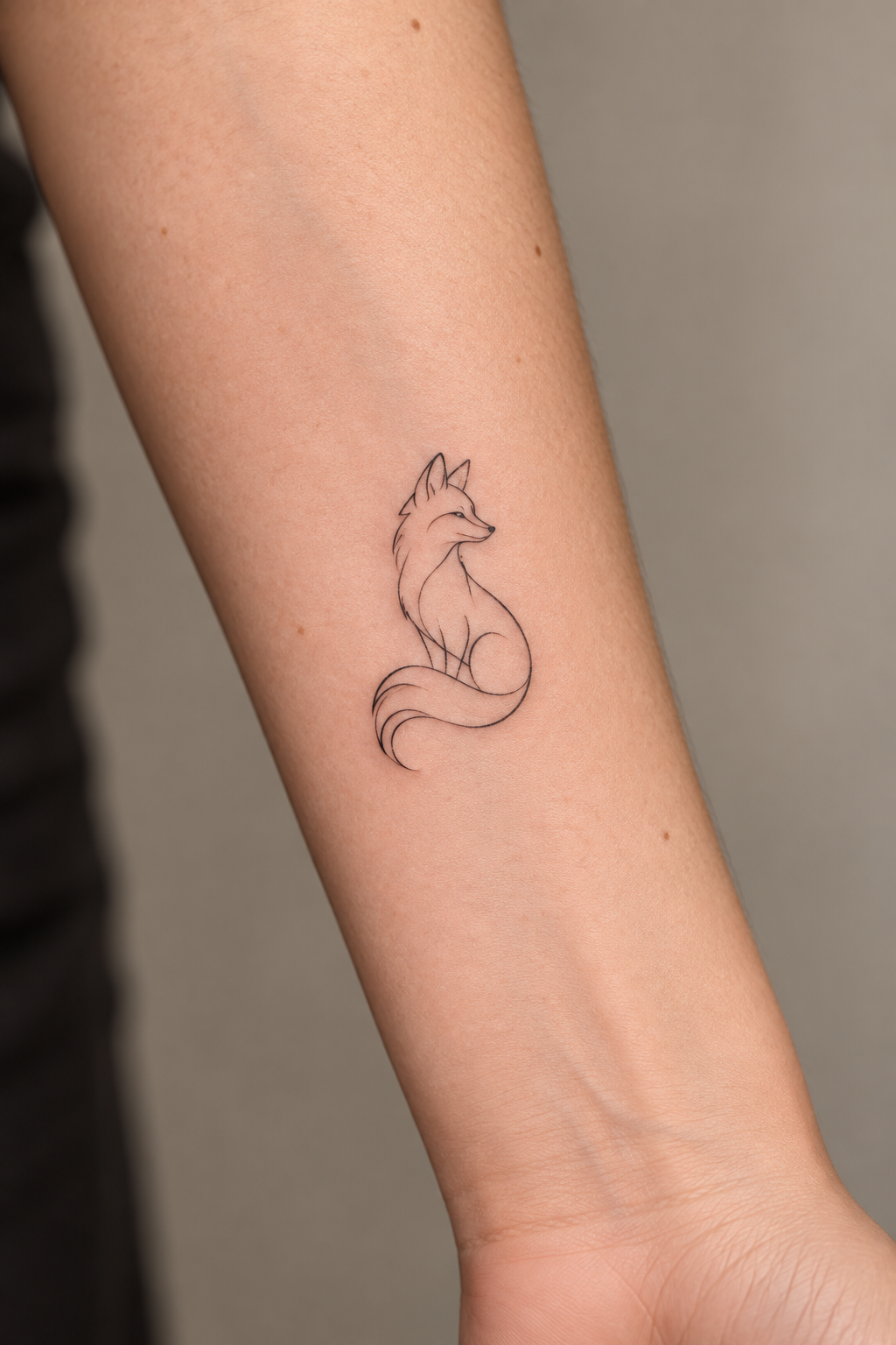 Single-Line Fox tiny fox tattoo idea