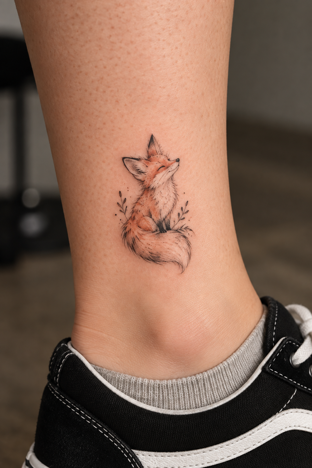 Baby Fox tiny fox tattoo idea
