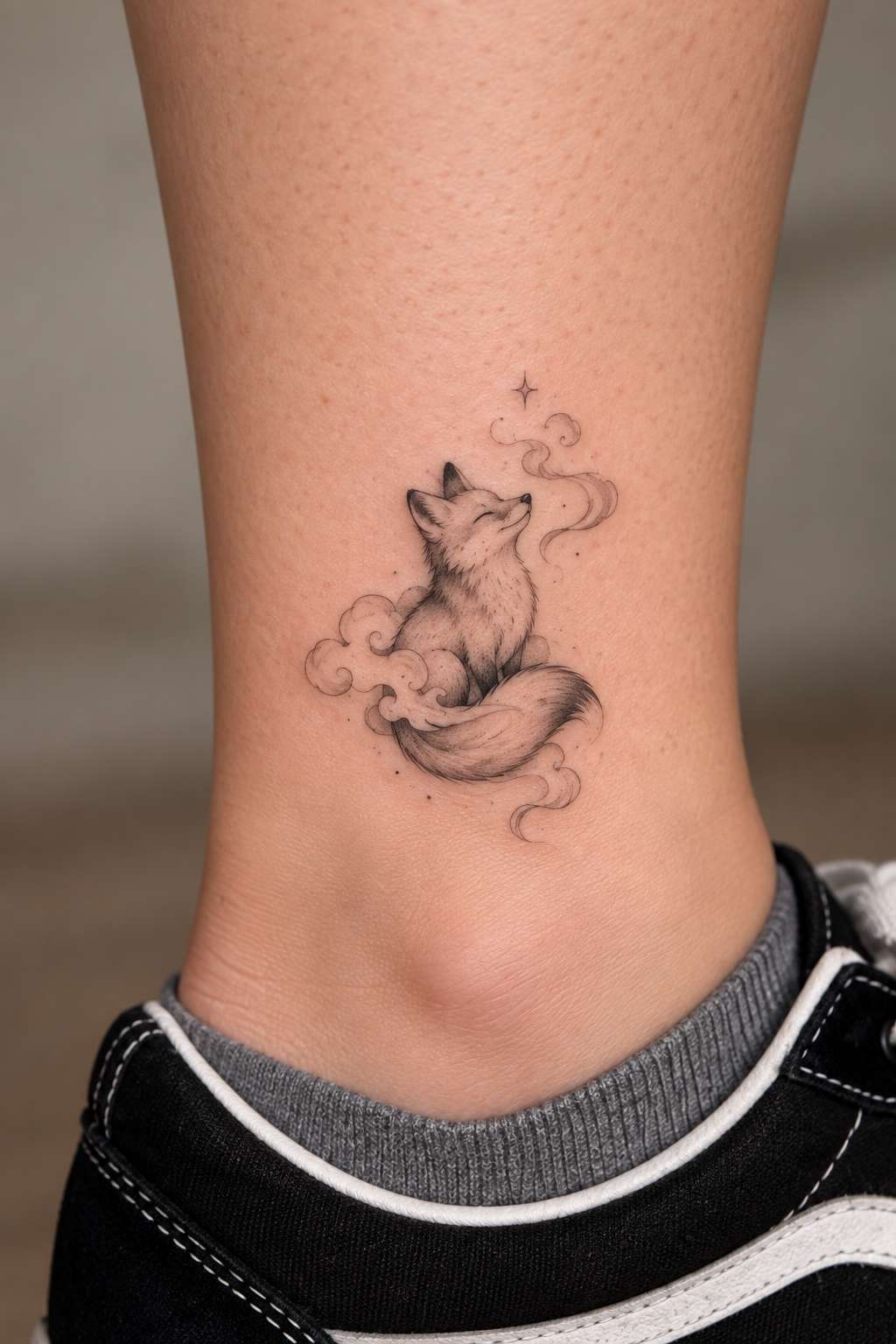 Fox and Cloud tiny fox tattoo idea