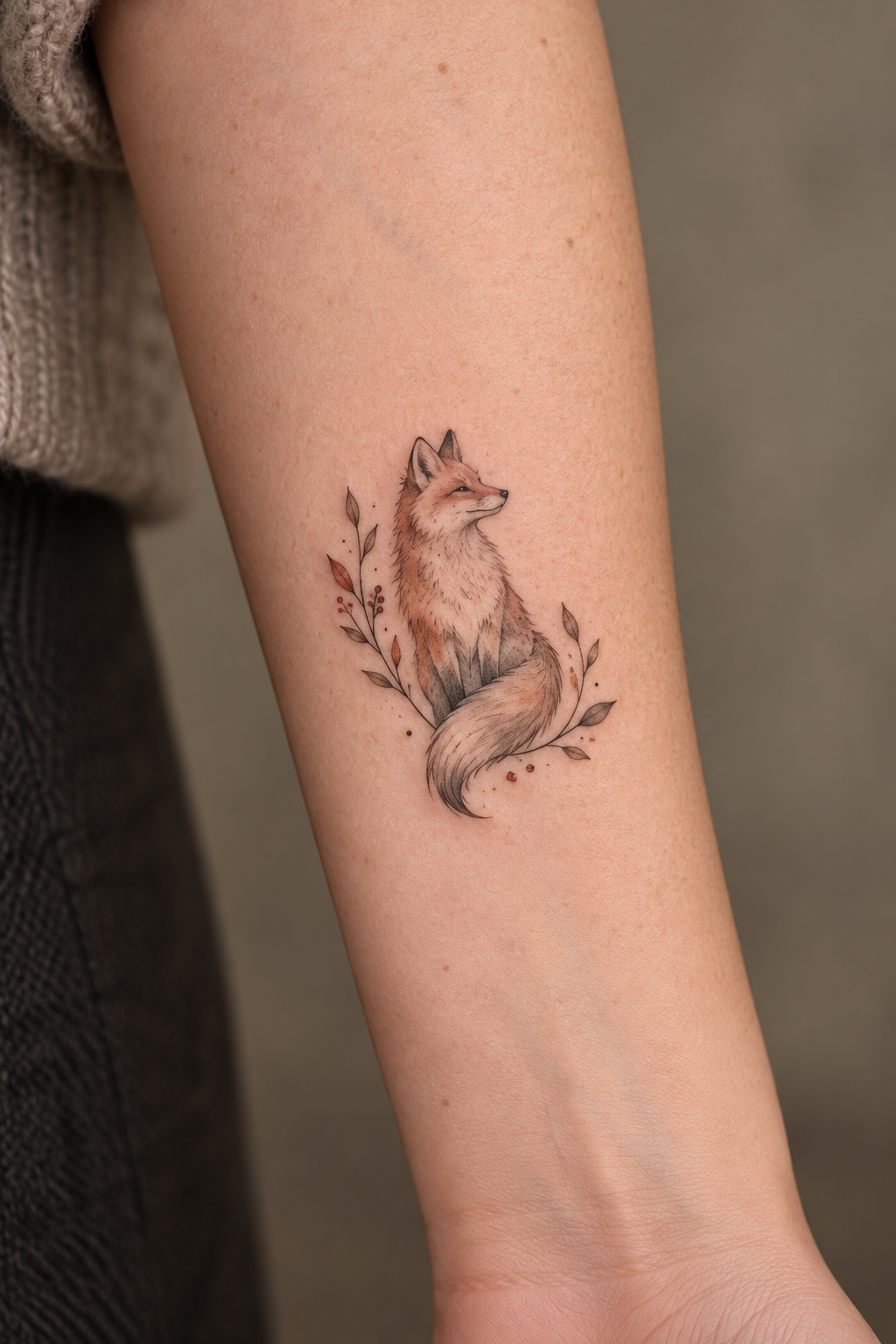 Nature-Inspired Fox tiny fox tattoo idea