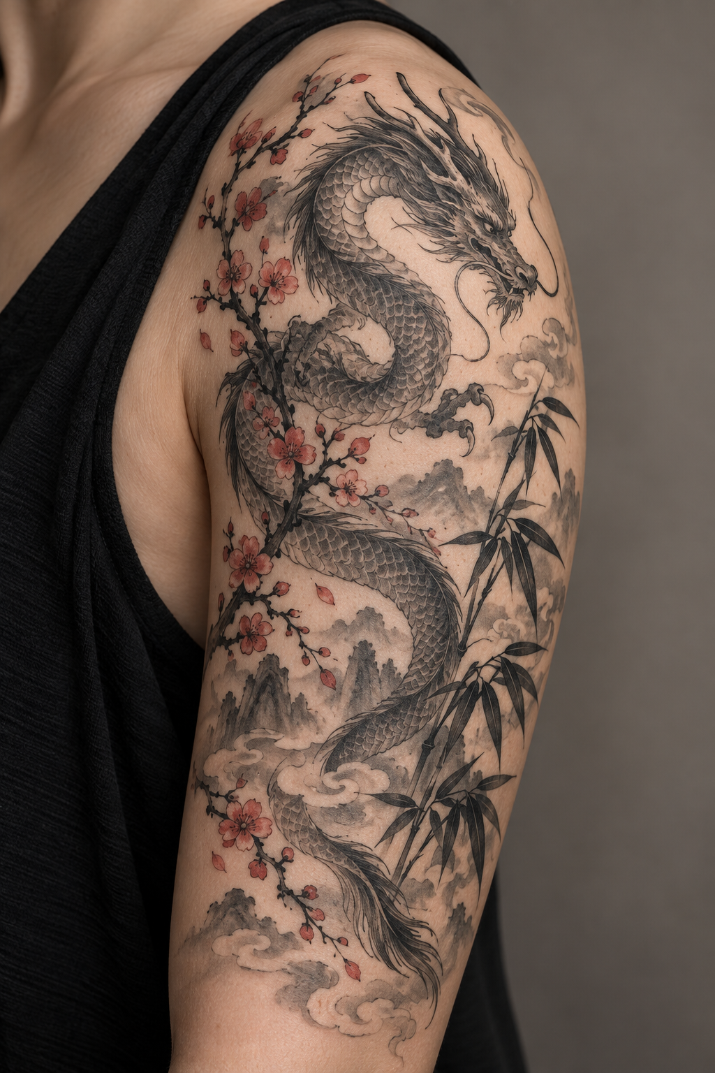 Bamboo Chinese art tattoo idea