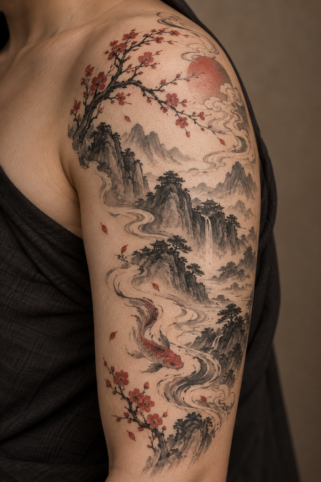 Lantern Chinese art tattoo idea