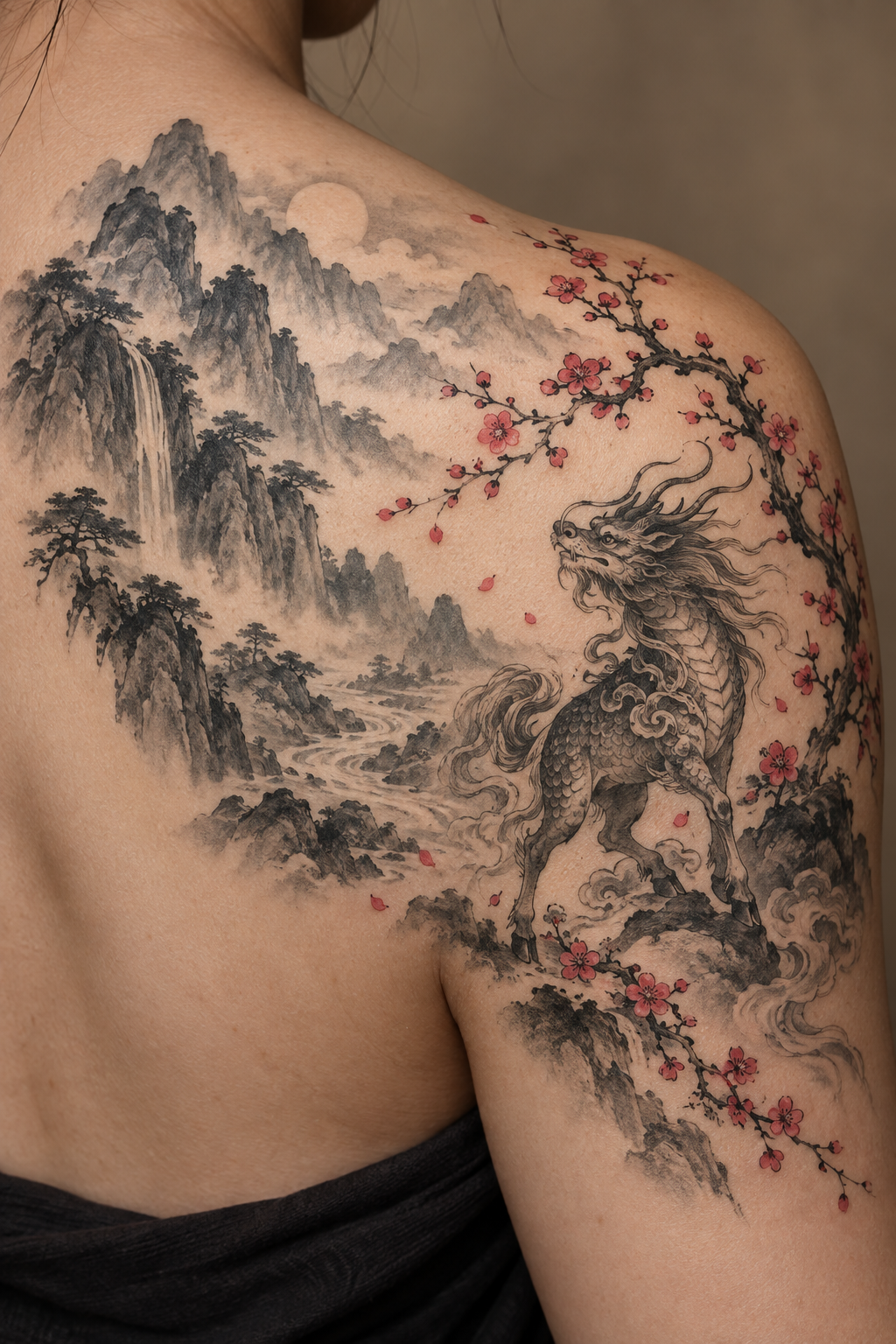 Snake Chinese art tattoo idea