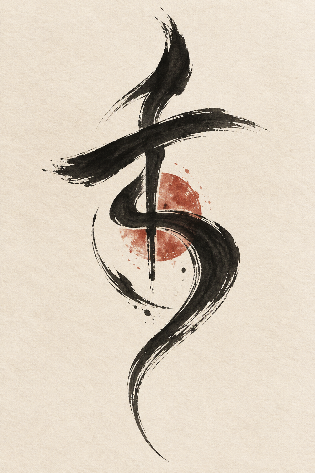 Minimal Chinese Character Chinese art tattoo idea