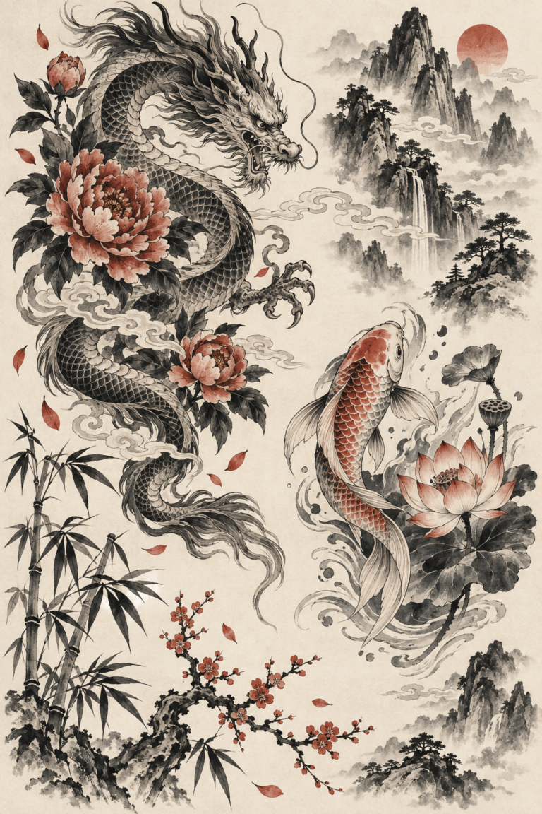 Chinese art tattoo ideas featured concept