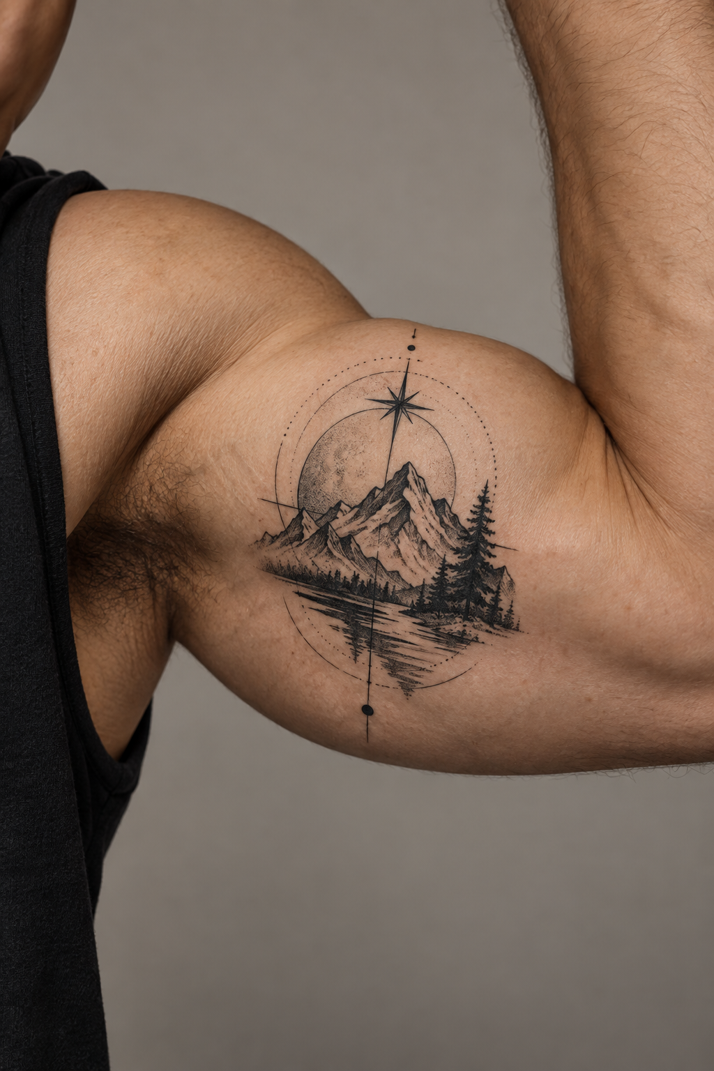 Tribal-inspired bands meaningful inner bicep tattoos for men idea