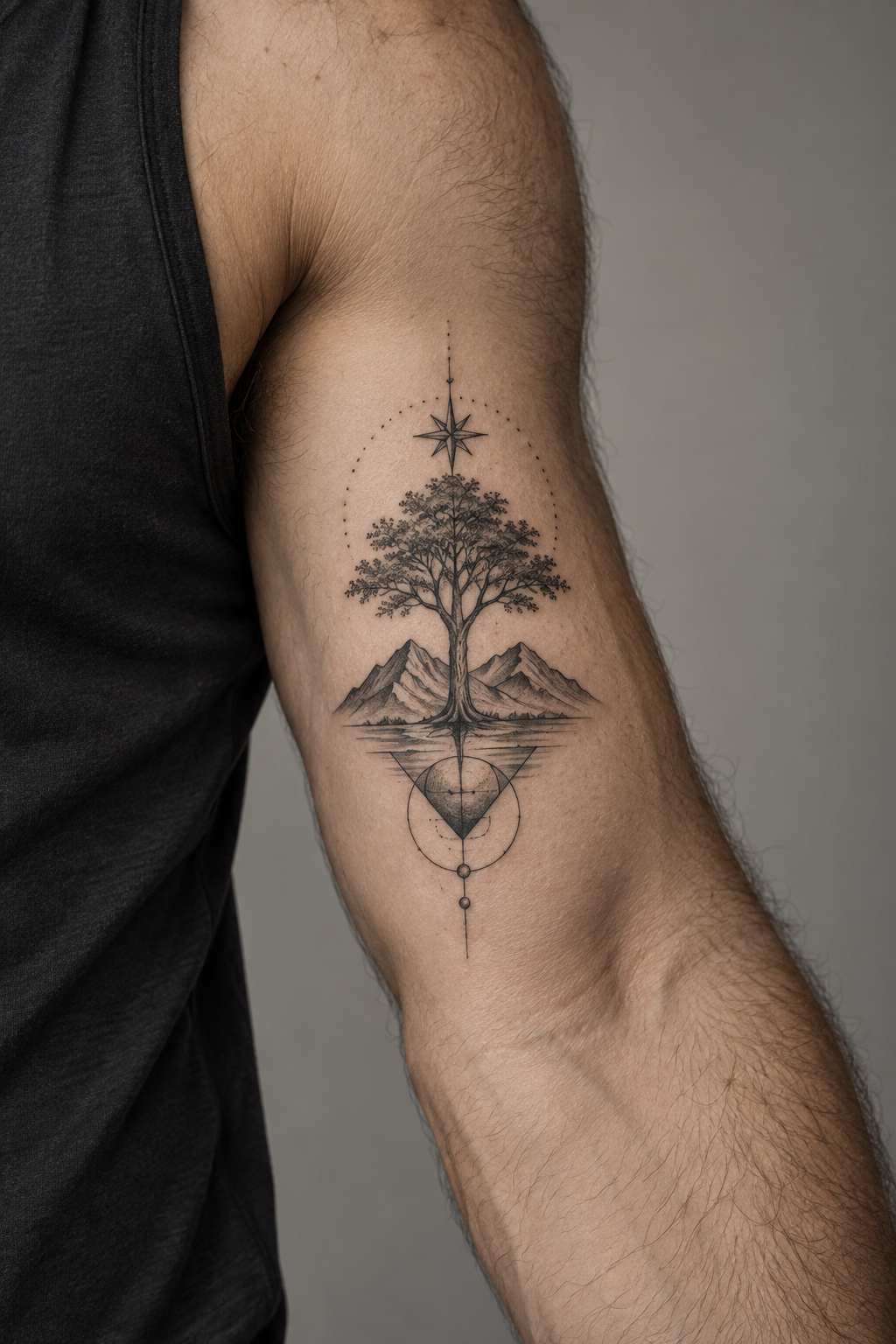 Animal silhouette meaningful inner bicep tattoos for men idea