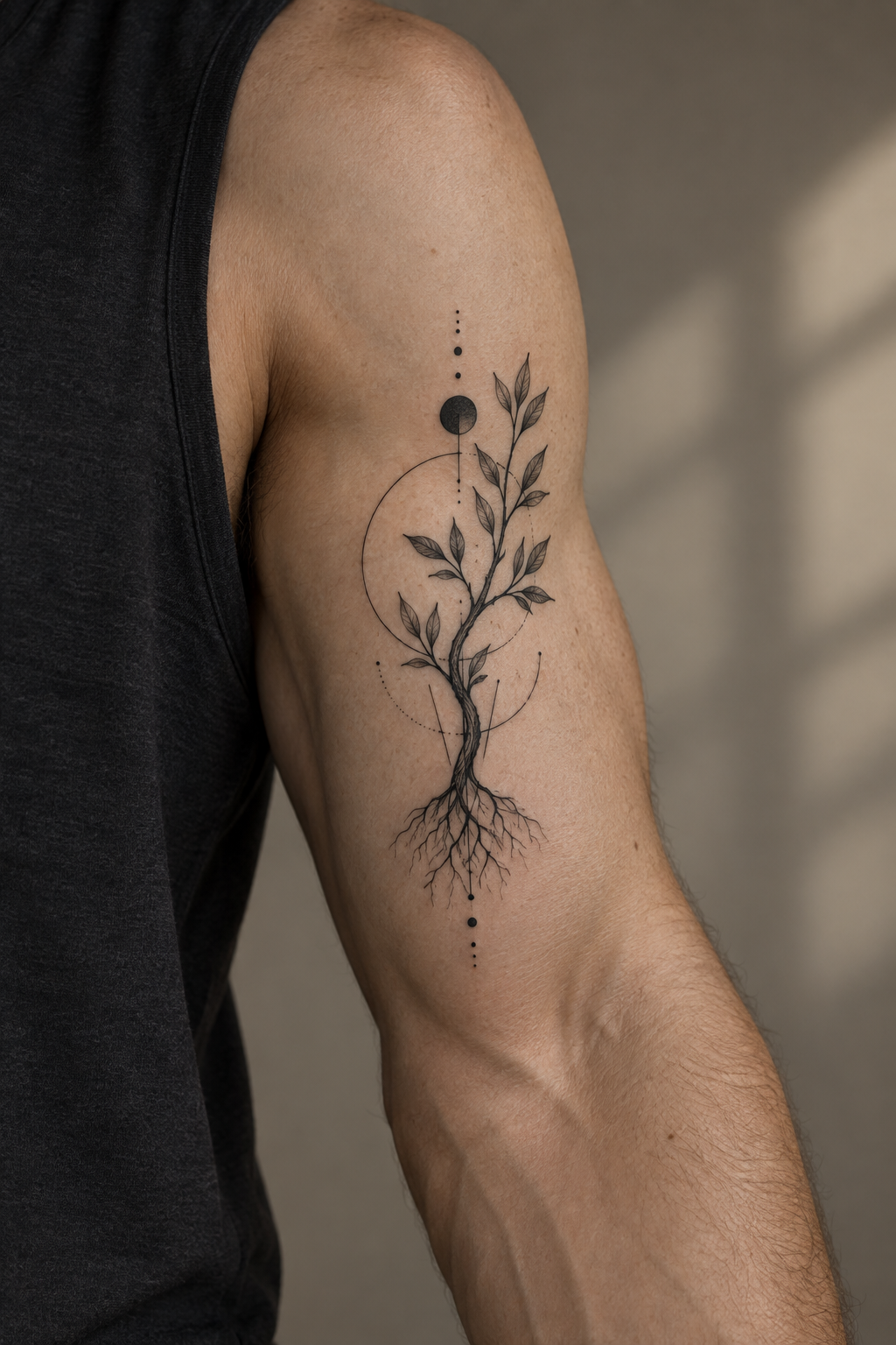 Small anchor meaningful inner bicep tattoos for men idea