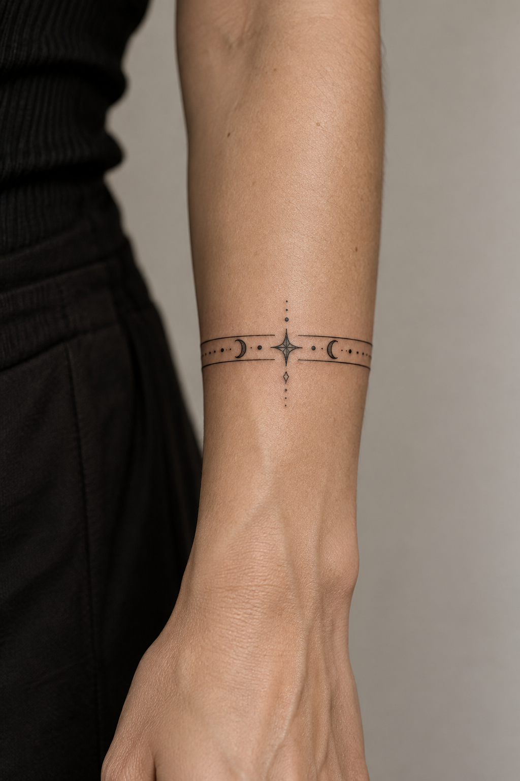 Minimalist bands mens forearm tattoo design idea