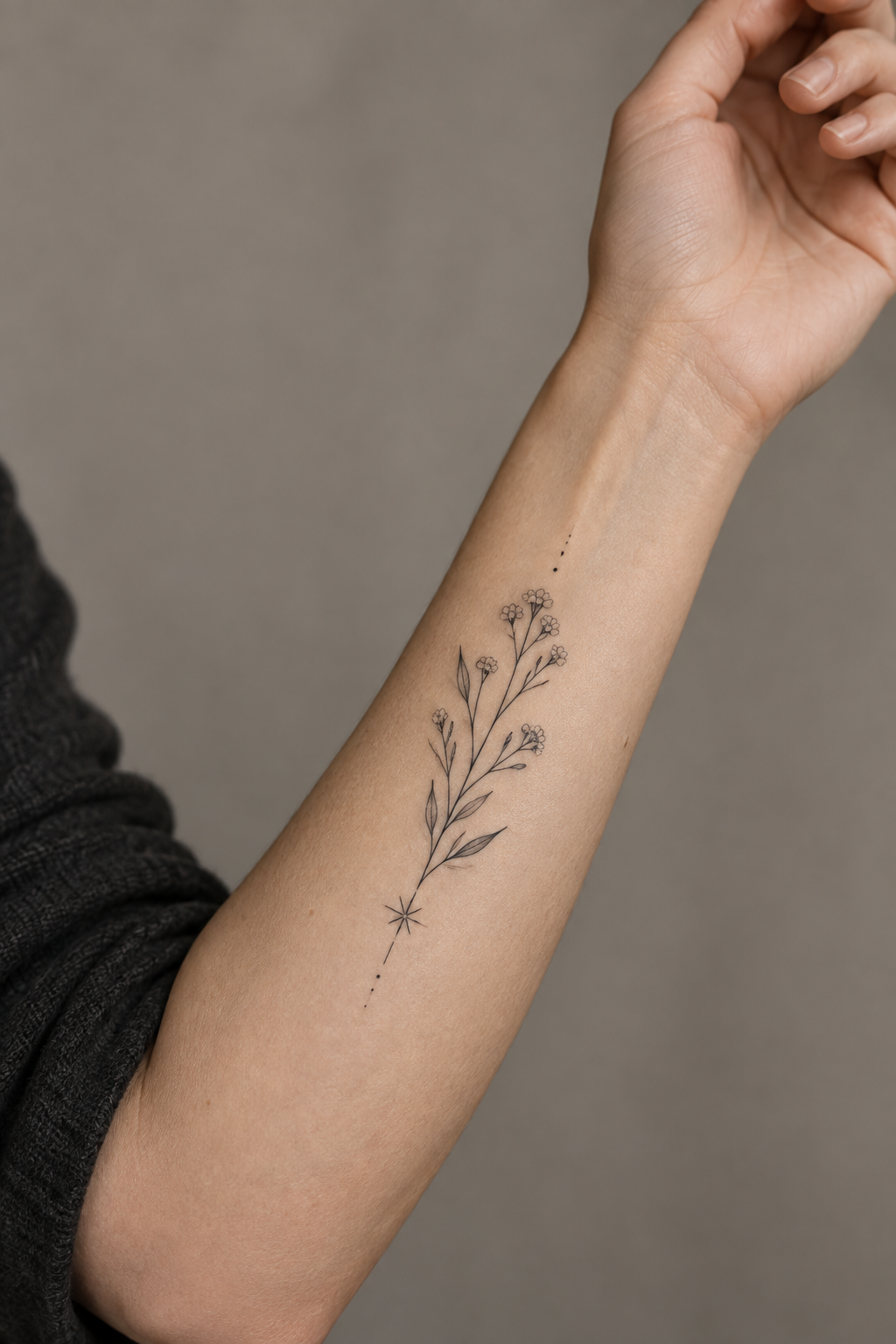 Artistic Line Work small forearm tattoos idea