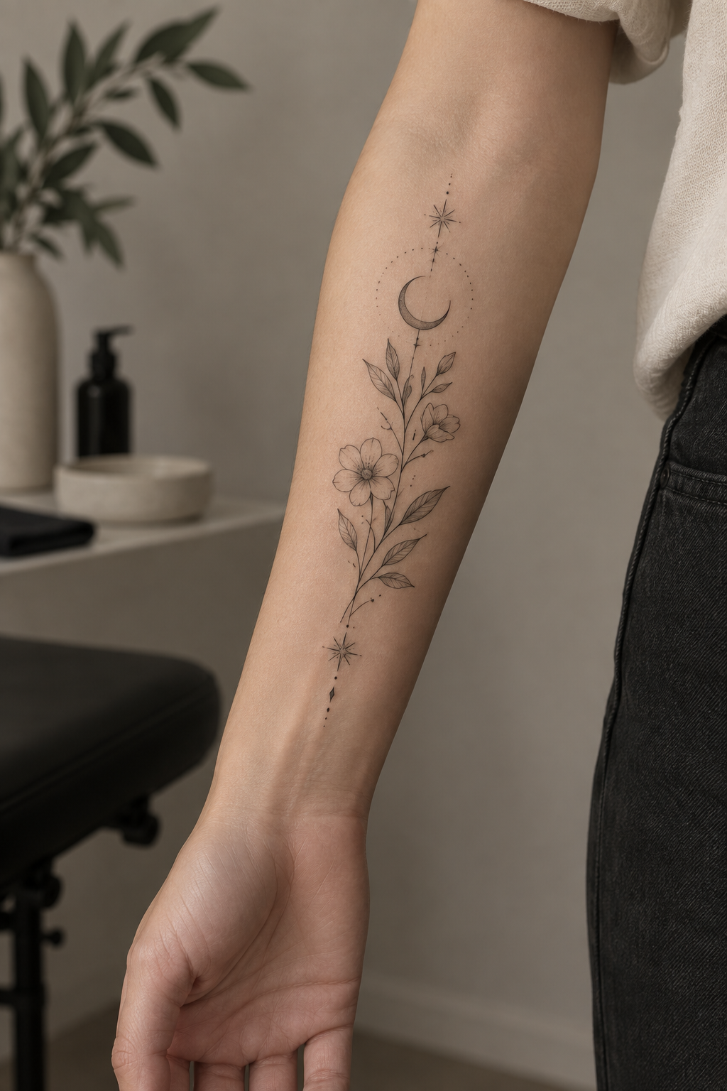 Tiny Lotus Flower small forearm tattoos idea