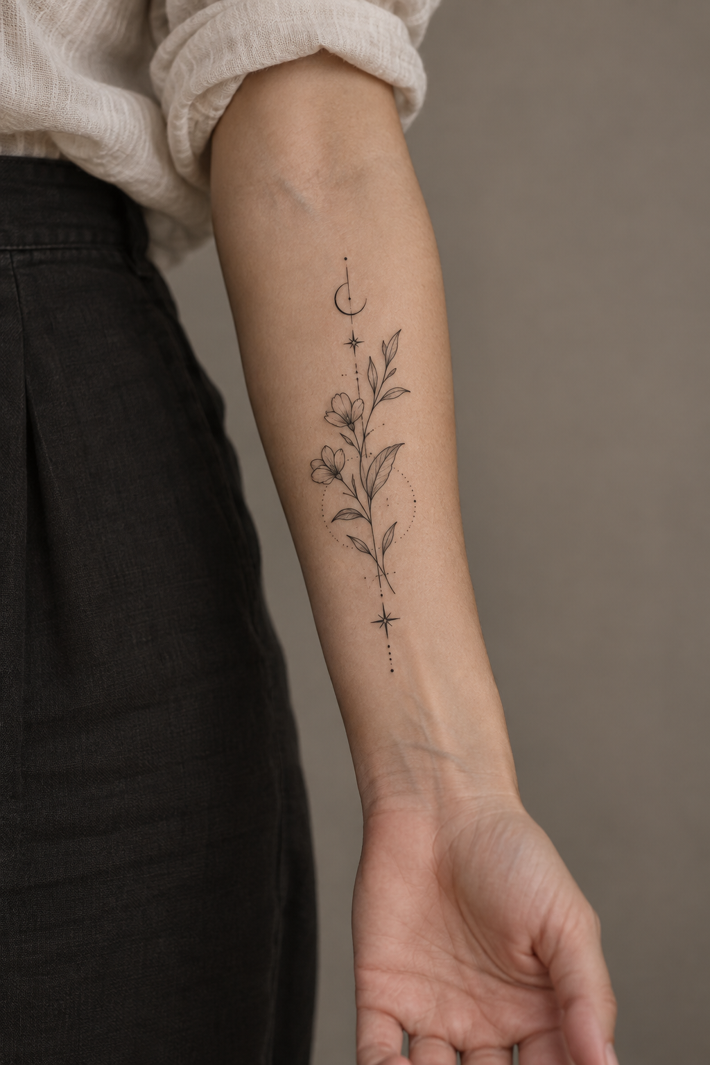 Tiny Wave small forearm tattoos idea