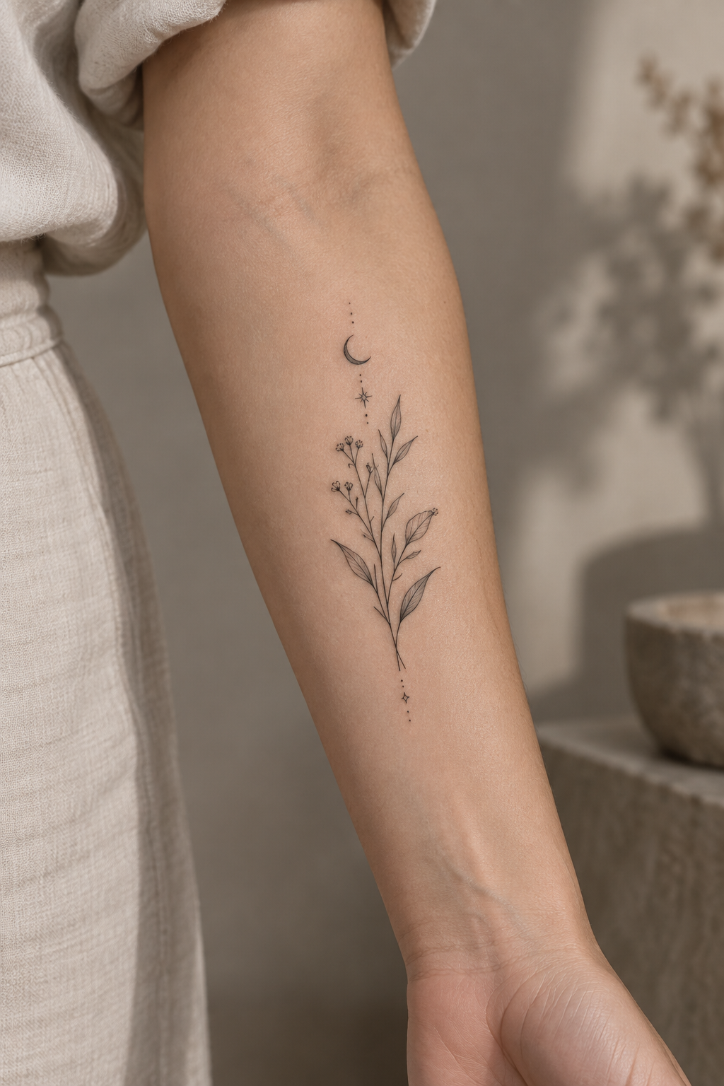 Small Botanical Branch small forearm tattoos idea