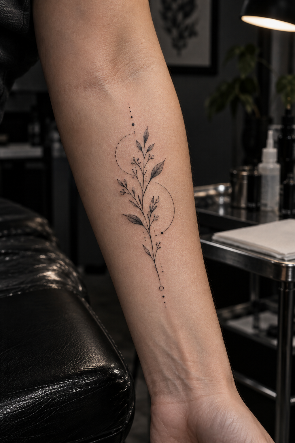 Small forearm tattoo editorial photograph