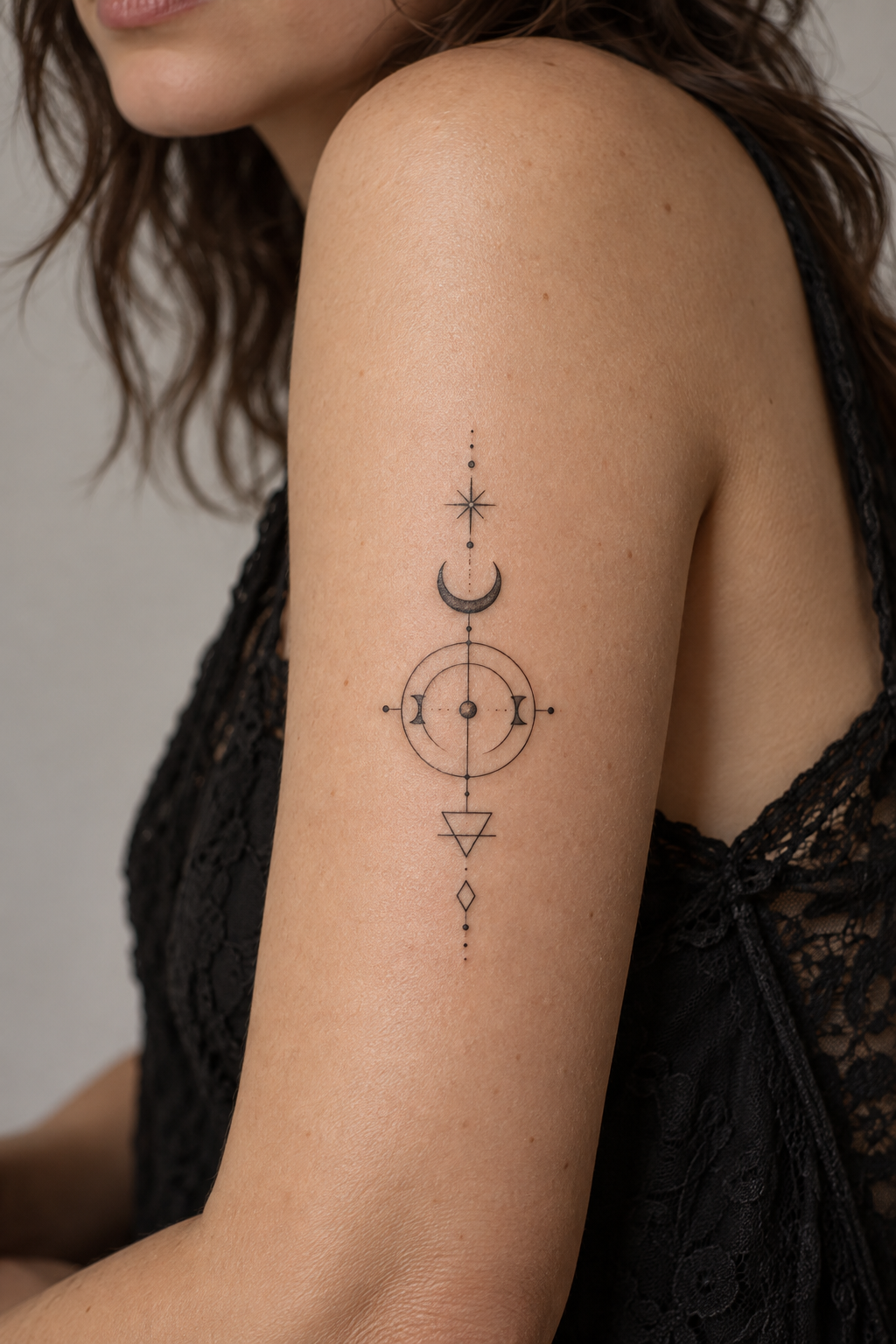 Occult symbols tattoo