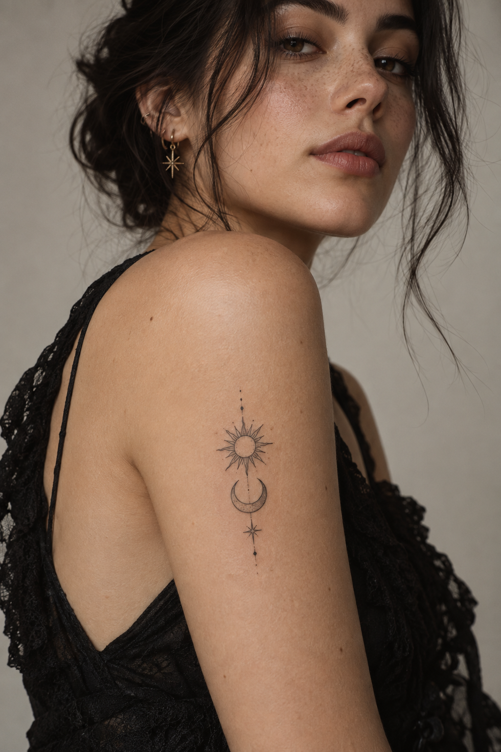 Sun and moon tattoo