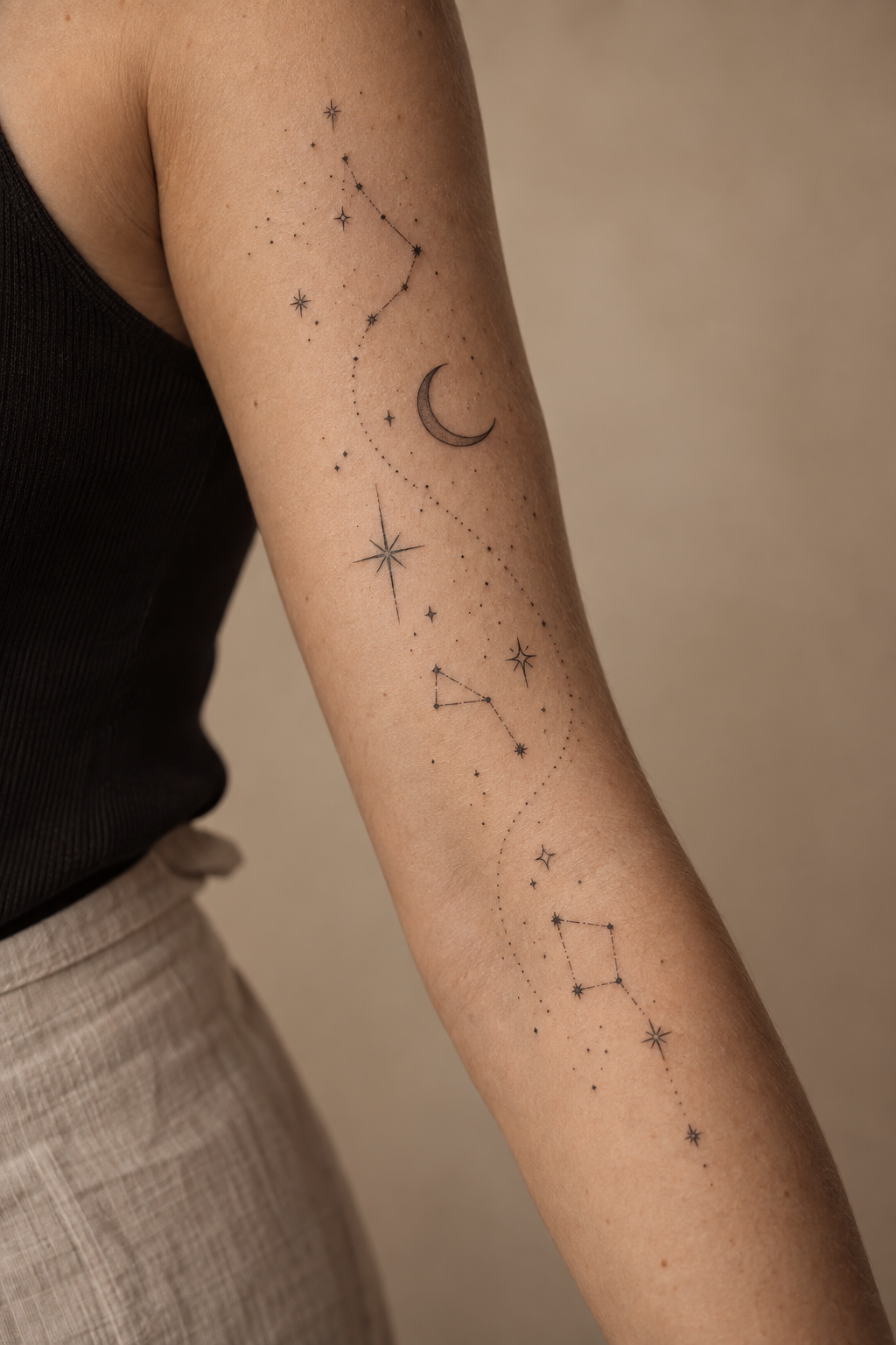Starry Sky Tattoo small arm tattoos idea