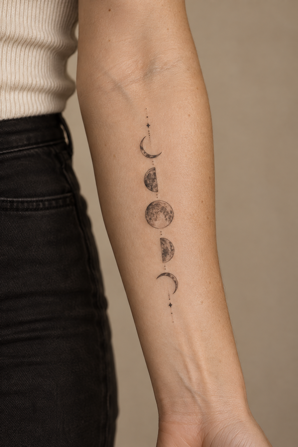 Moon Phase Tattoo small arm tattoos idea