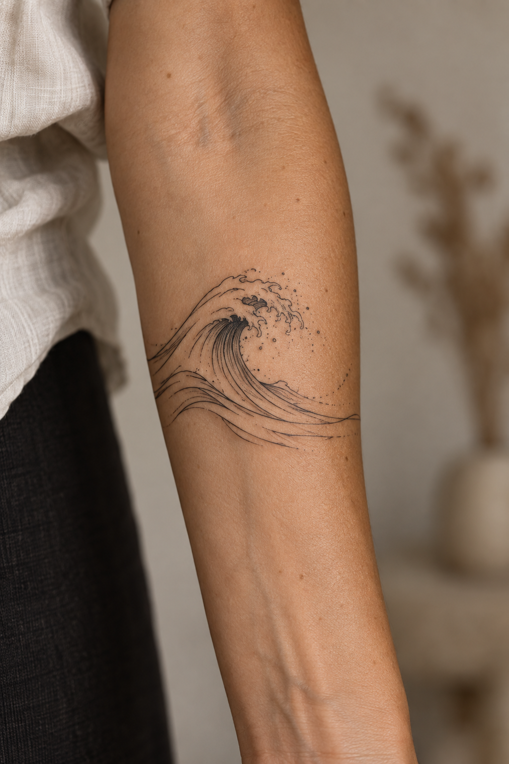 Wave Tattoo small arm tattoos idea
