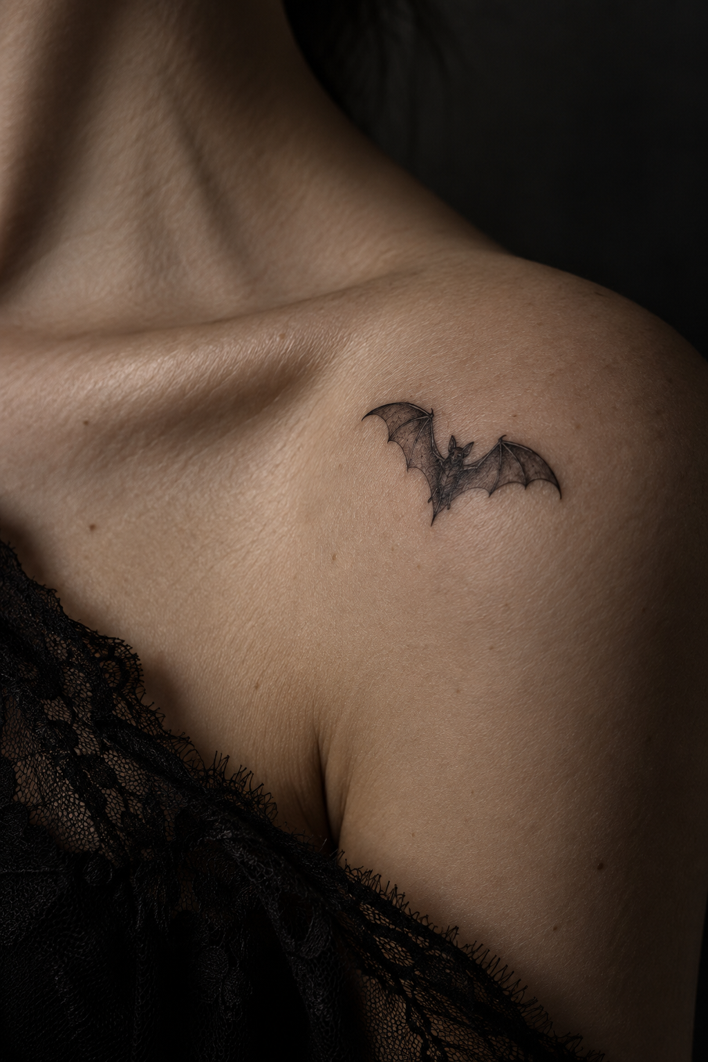 Tiny Bat small gothic tattoo idea