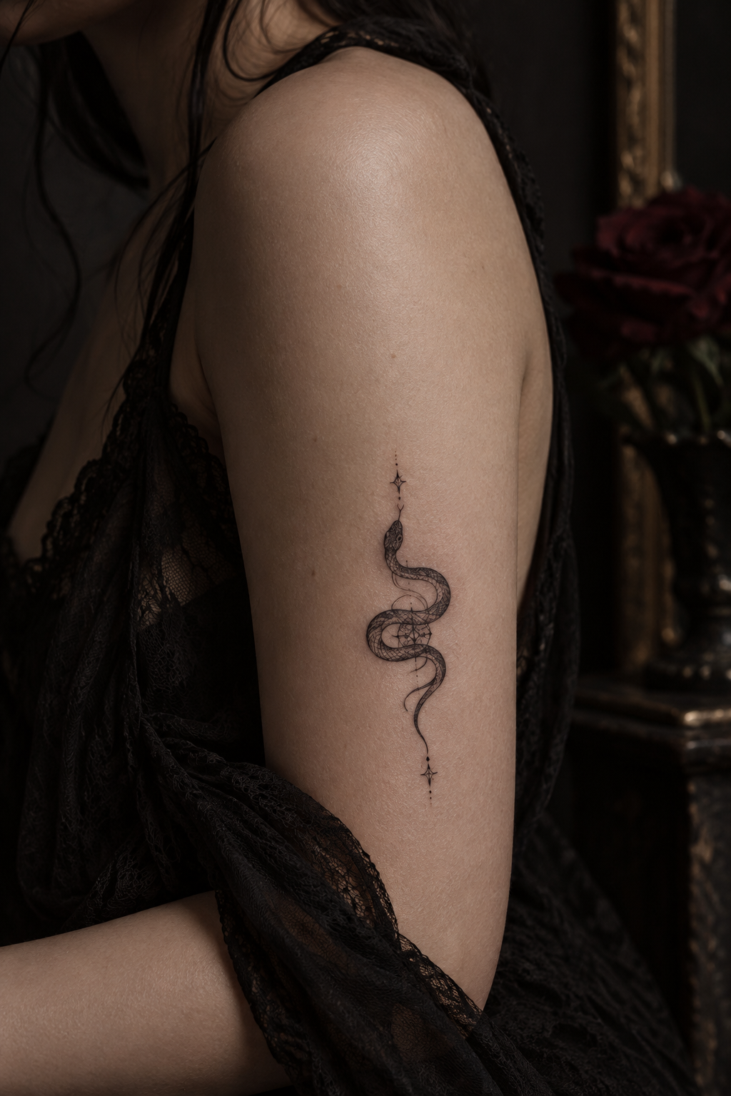 Snake Curve small gothic tattoo idea
