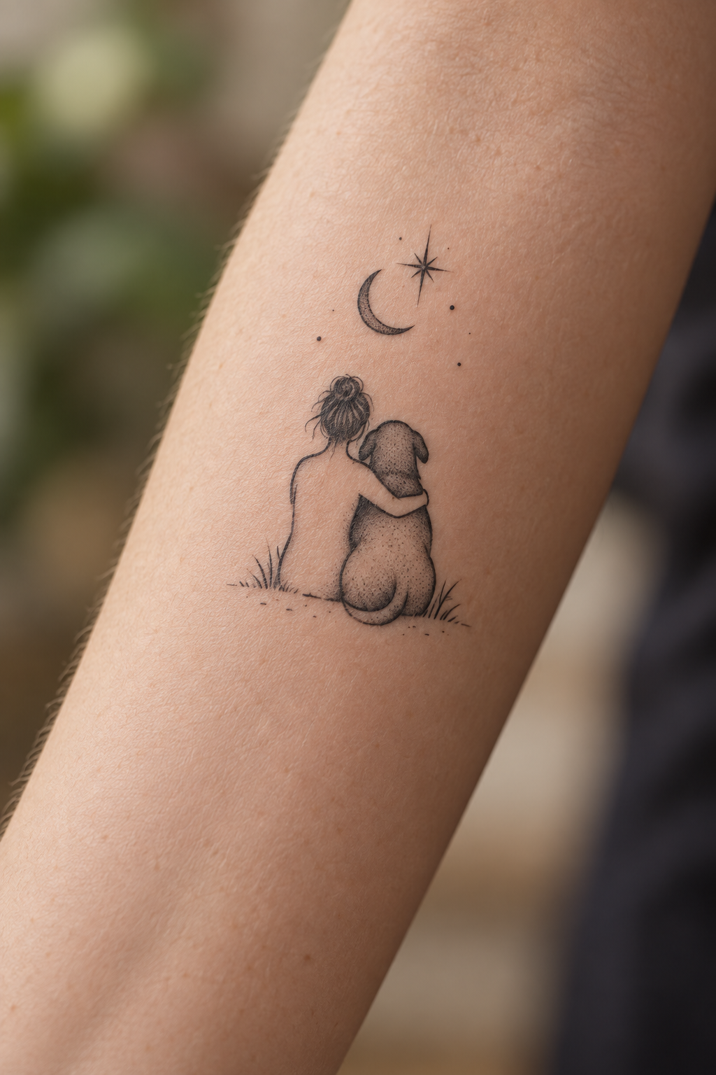 Heartfelt Silhouettes small memorial tattoo idea