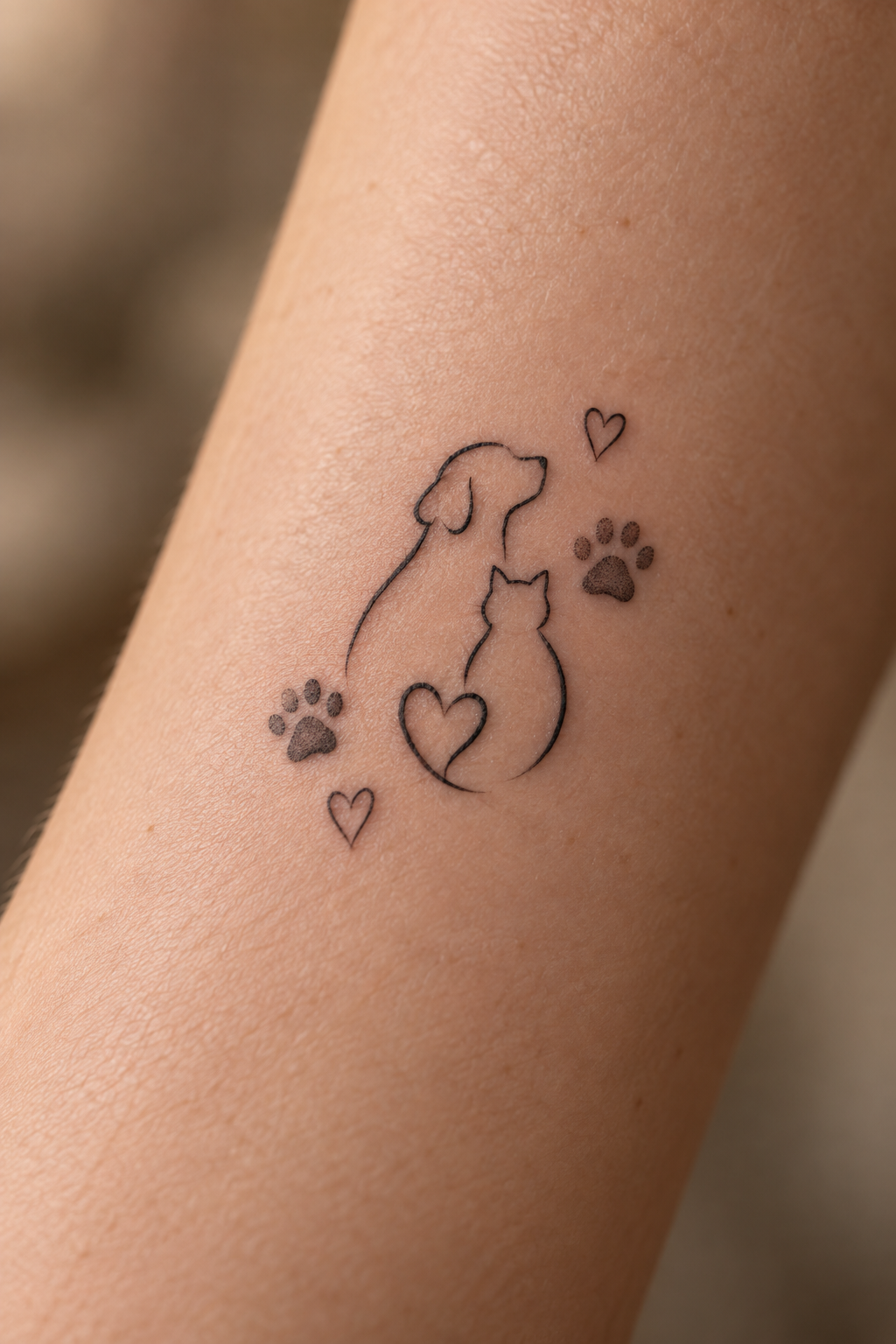 Minimalist Pet Portraits small memorial tattoo idea