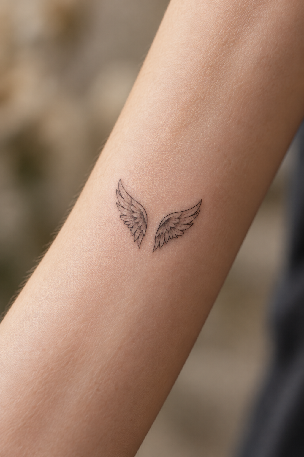 Small Angel Wings small memorial tattoo idea