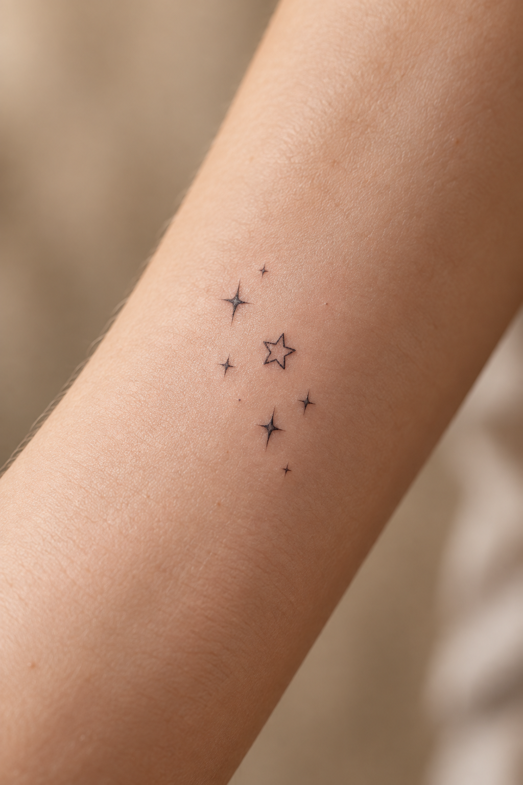 Small Star Tributes small memorial tattoo idea