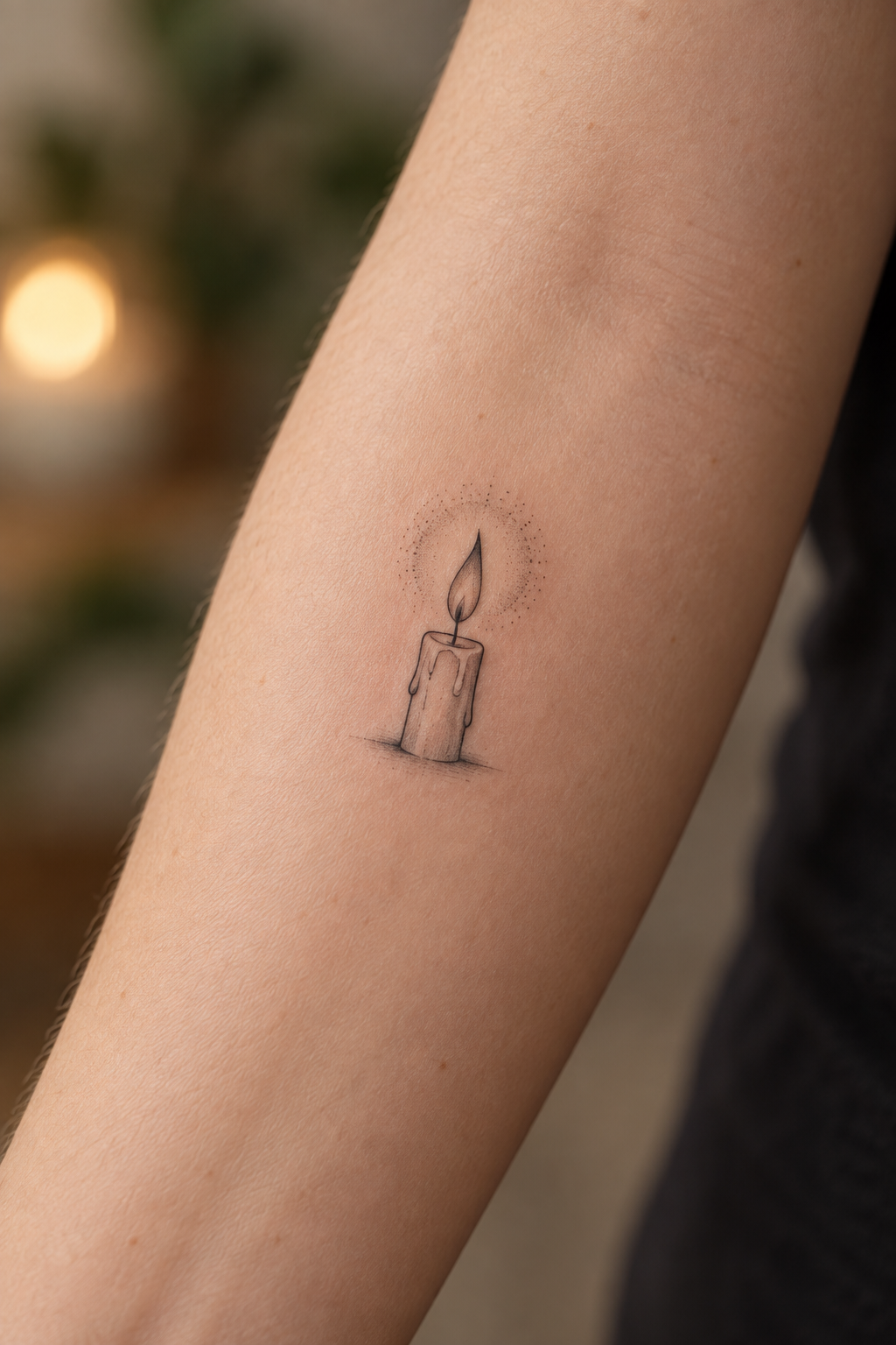 Small Candle Designs small memorial tattoo idea
