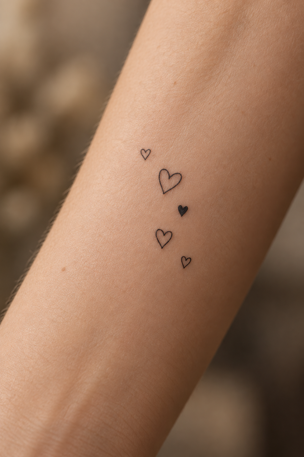 Tiny Heart Symbols small memorial tattoo idea